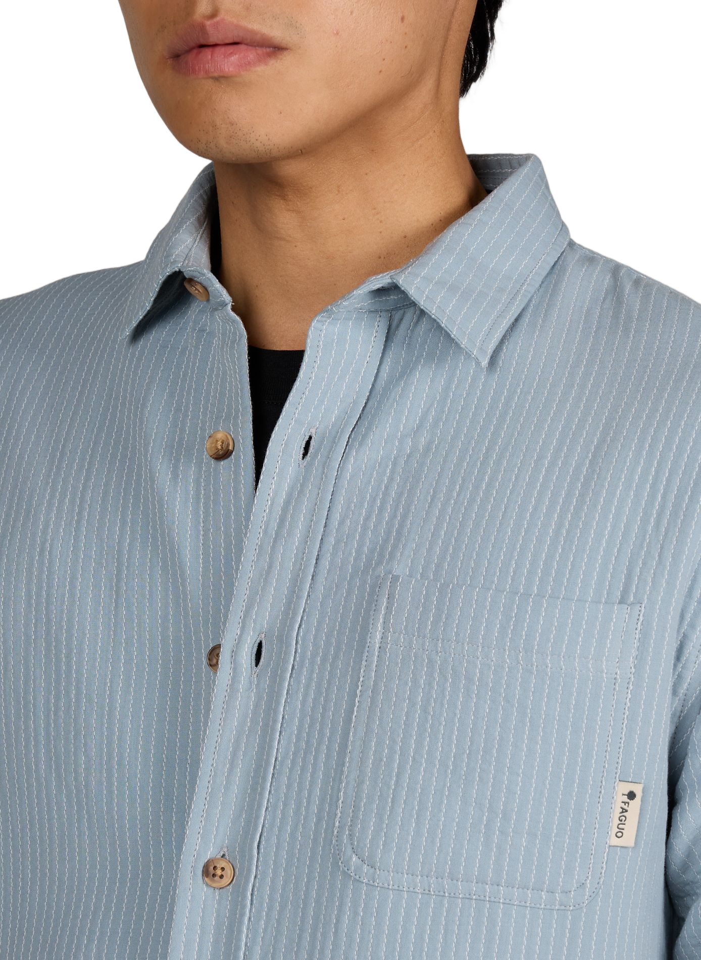 Textured cotton Signy shirt. FAGUO Grey