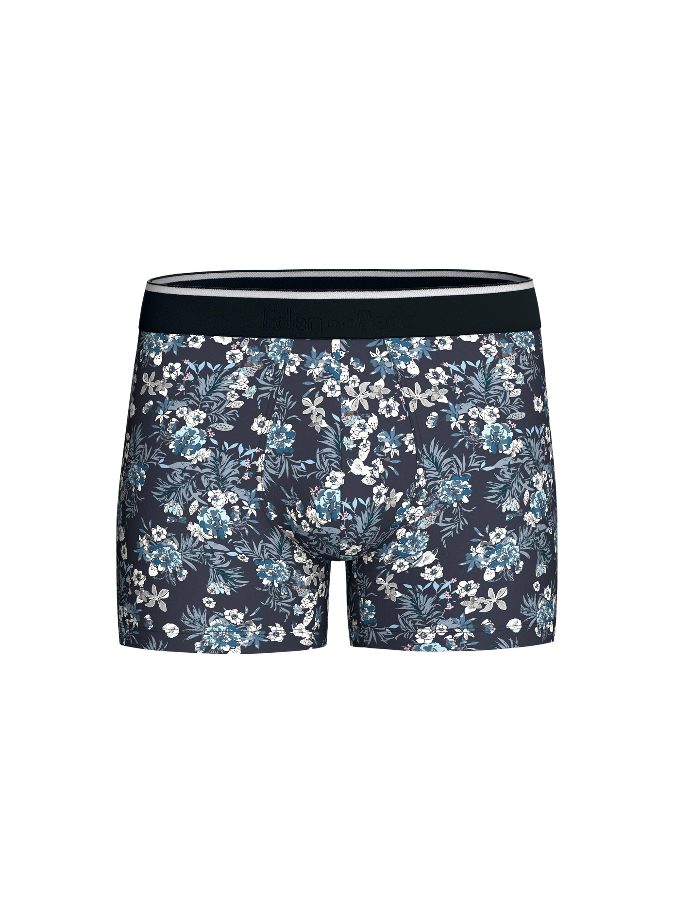Boxer in stretch cotton jersey with floral pattern EDEN PARK Blue