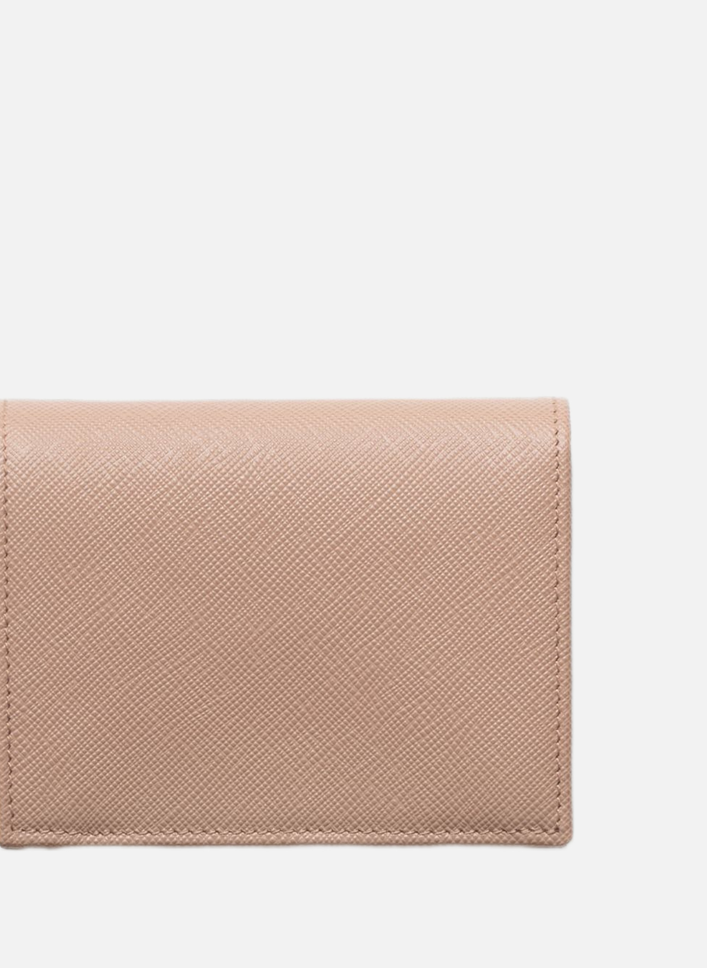 Petit portefeuille en cuir saffiano PRADA Rose