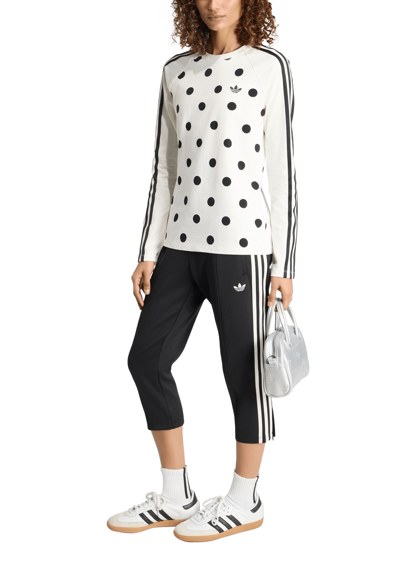 Pantacourt de survêtement en coton mélangé ADIDAS Noir