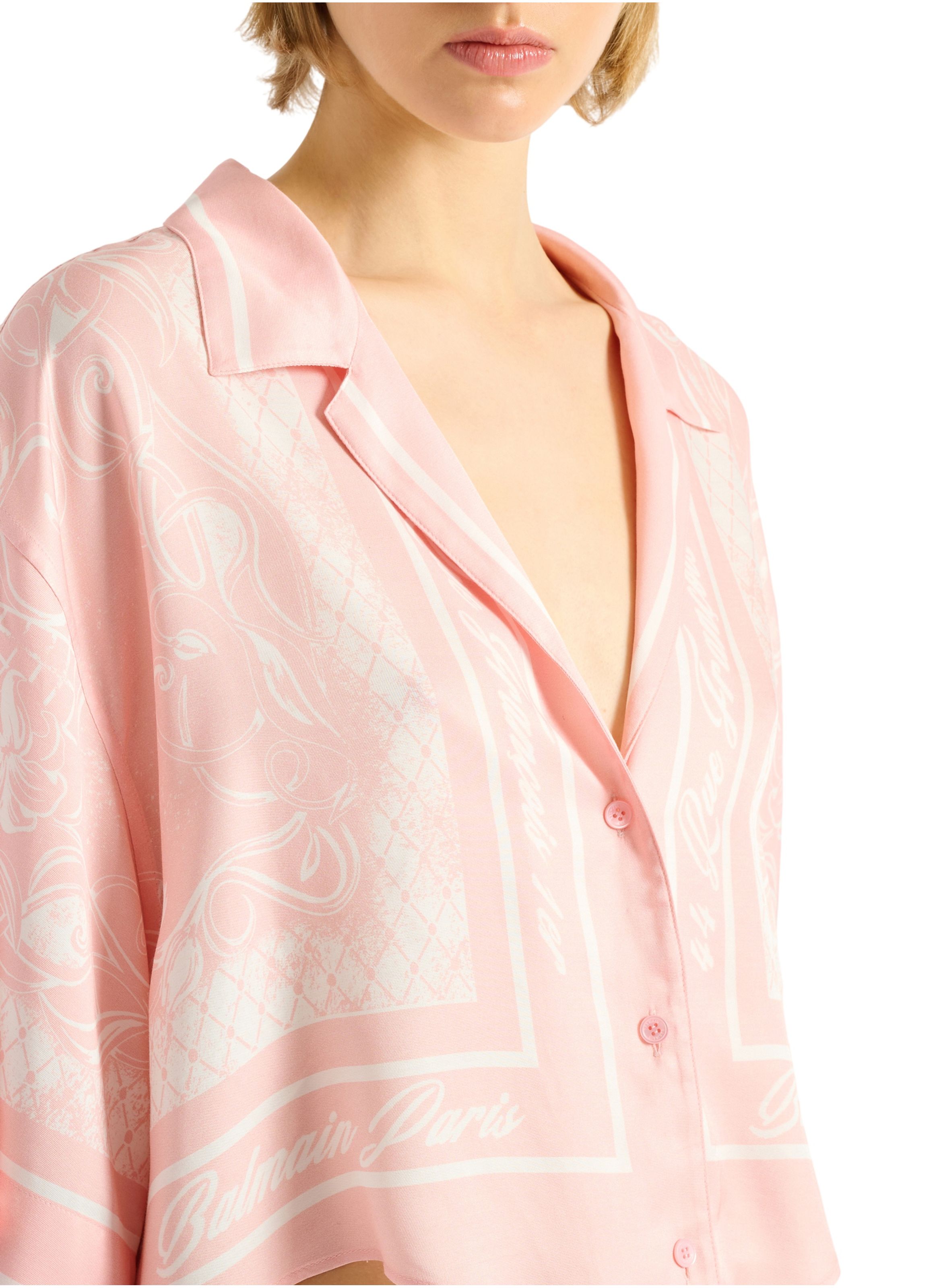 Chemise pyjama imprimée foulard BALMAIN Rose