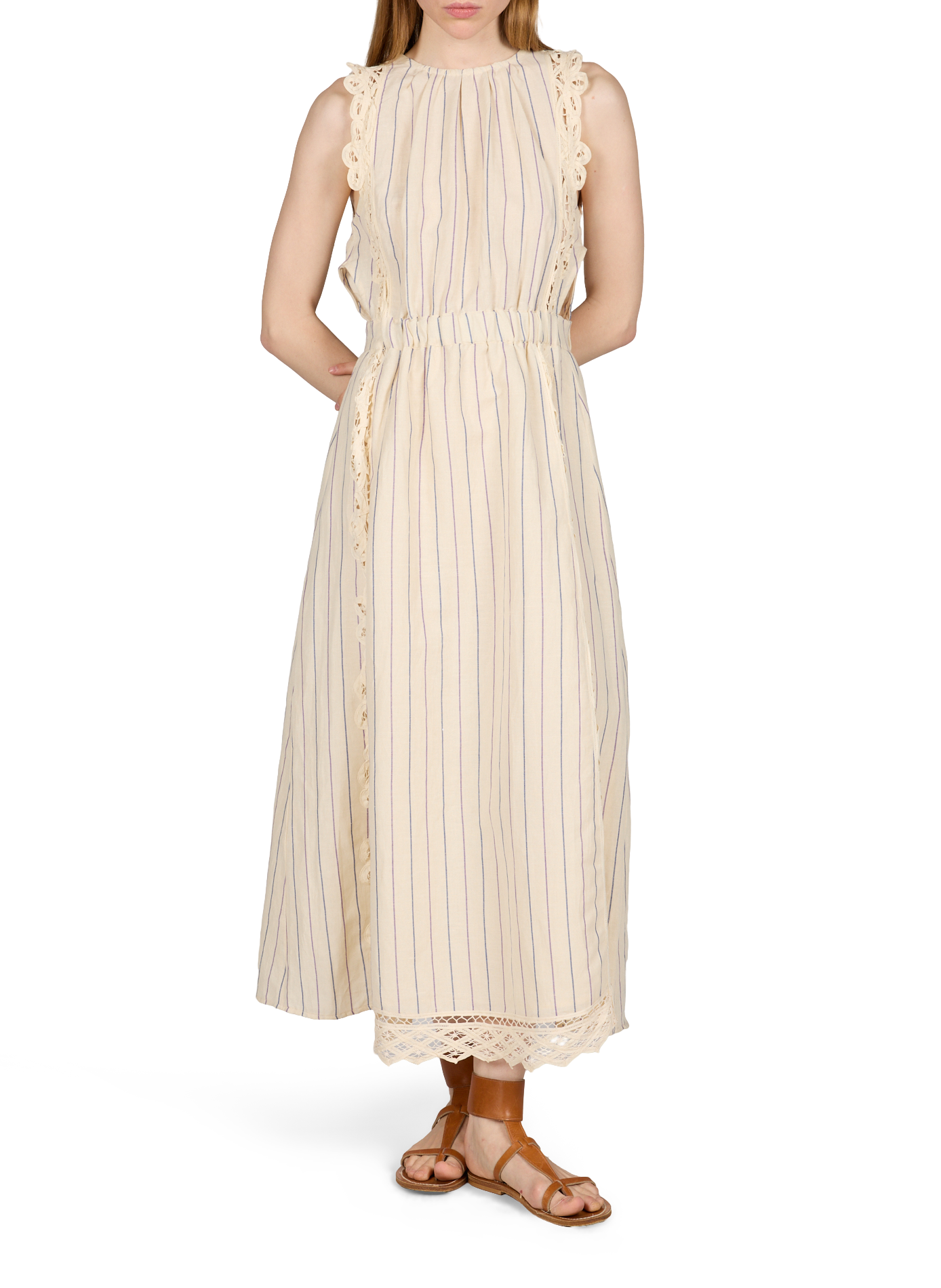 Ariane long dress in cotton and linen LOUISE MISHA White