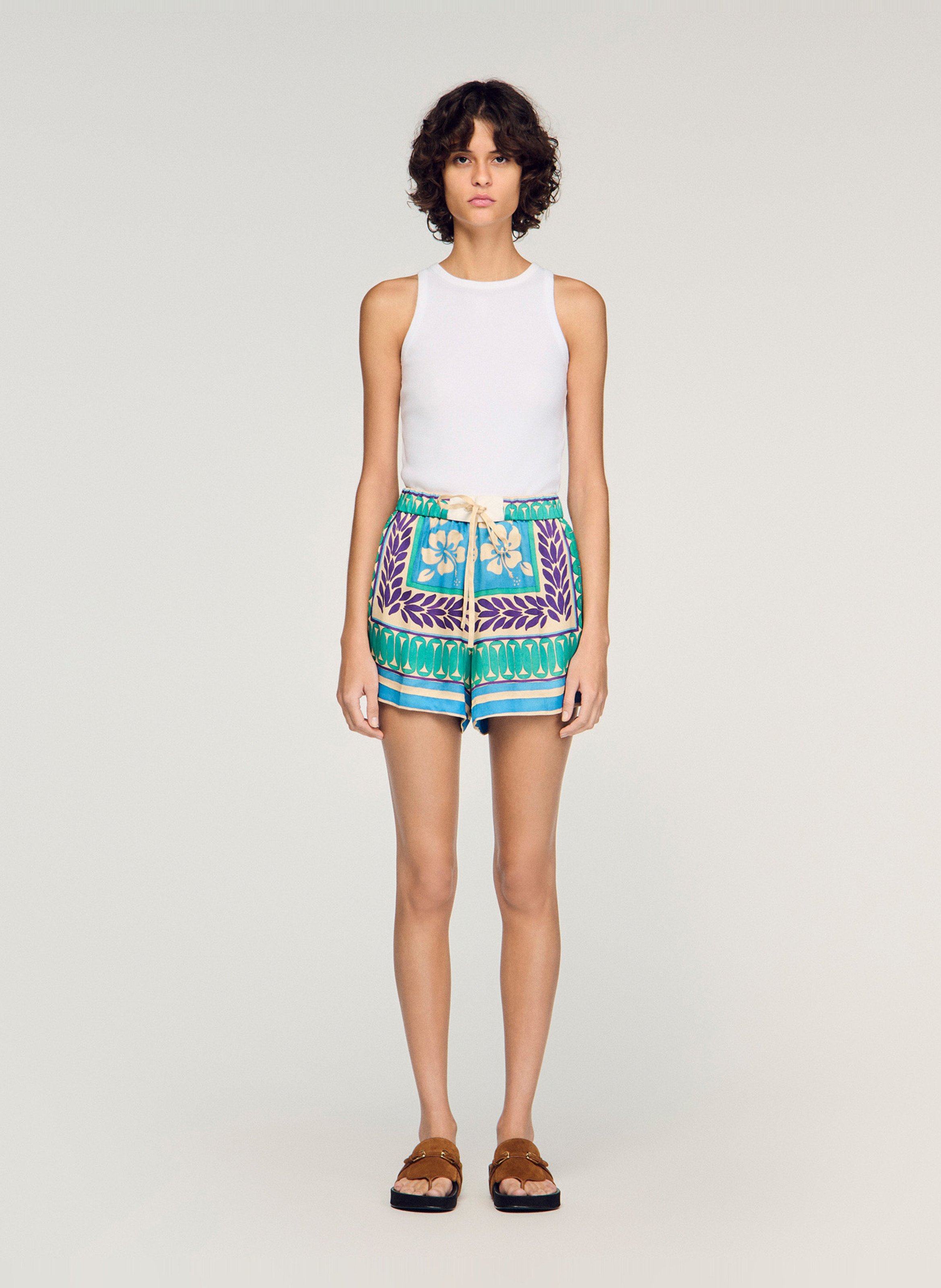 Short large imprimé SANDRO Vert