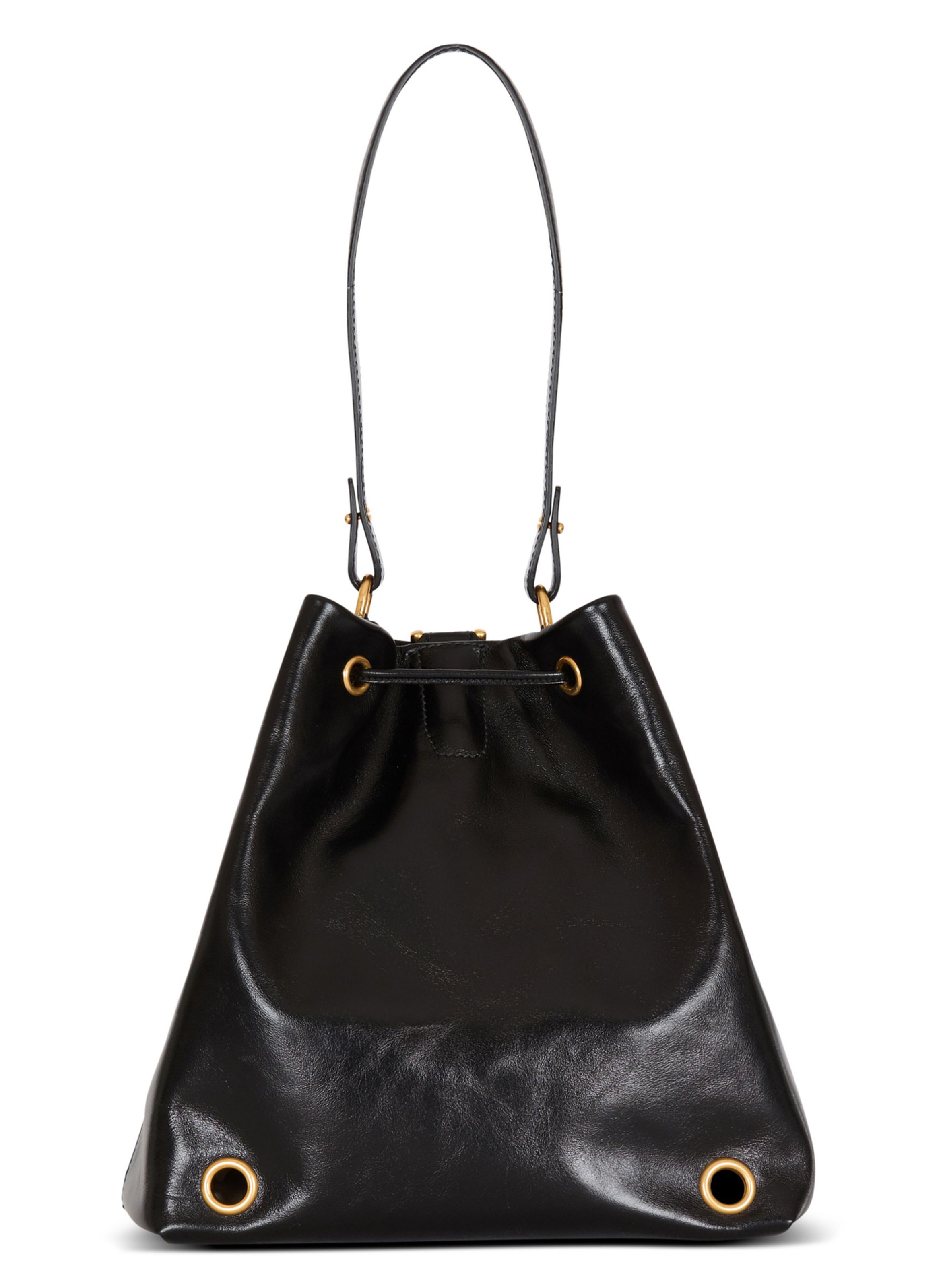 Sac à dos pulse en cuir de veau BALMAIN Noir