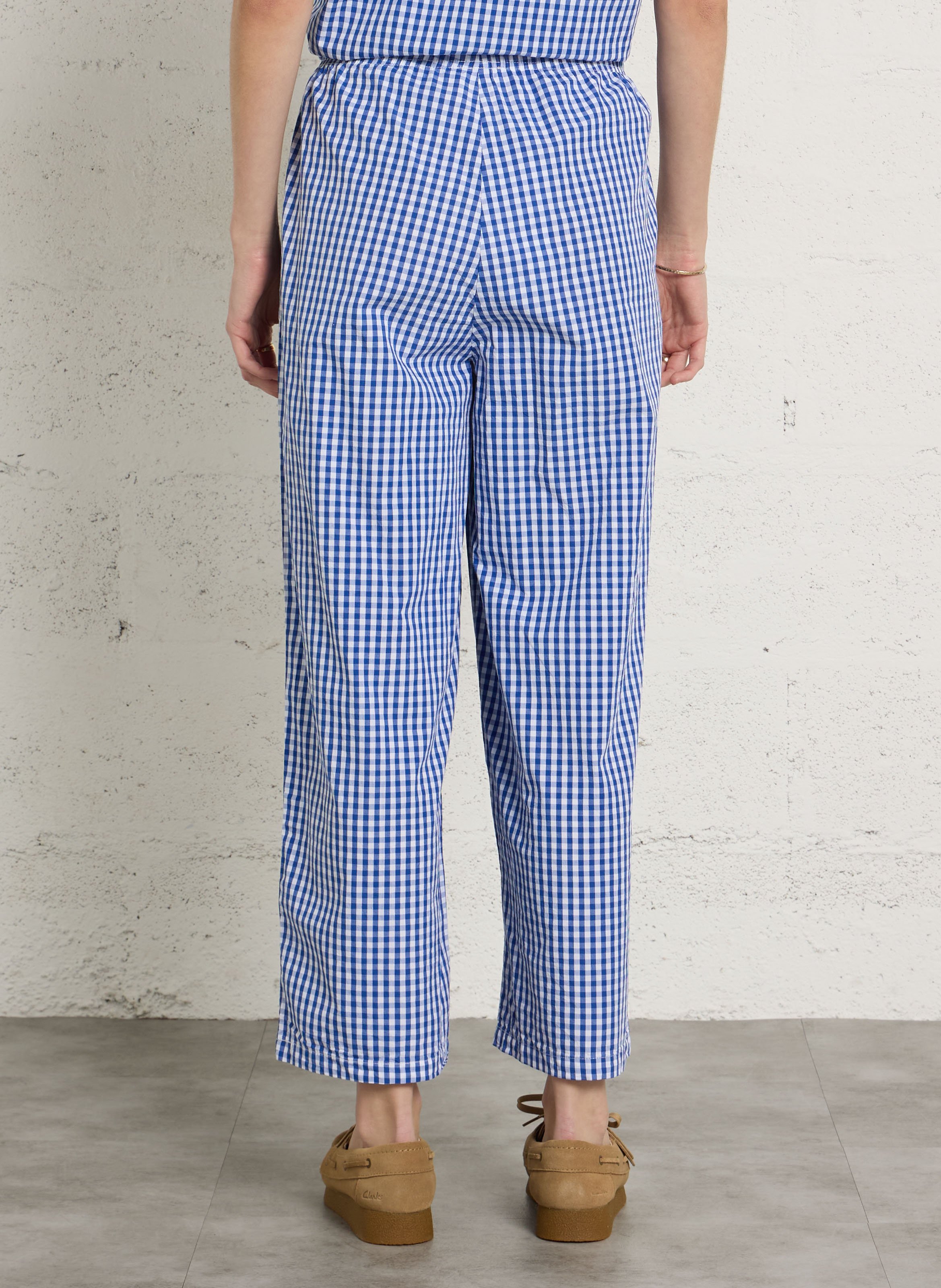 Pantalon large en coton imprimé ekirow AMERICAN VINTAGE Bleu