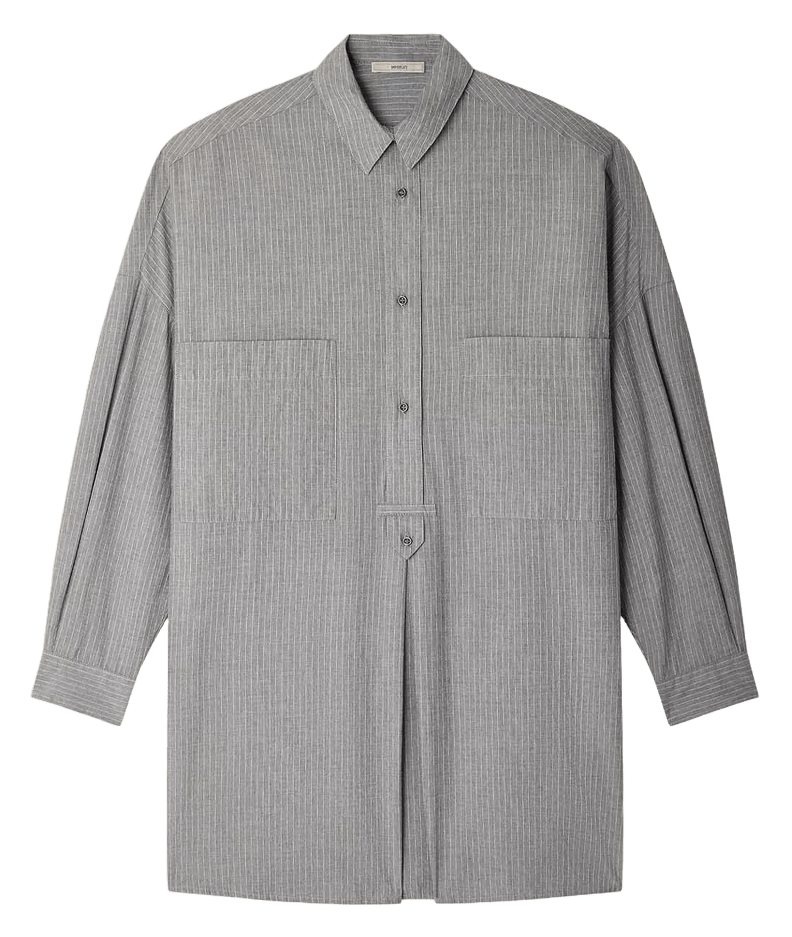 Robe chemise col classique ample en coton rayé fontella SESSUN Gris