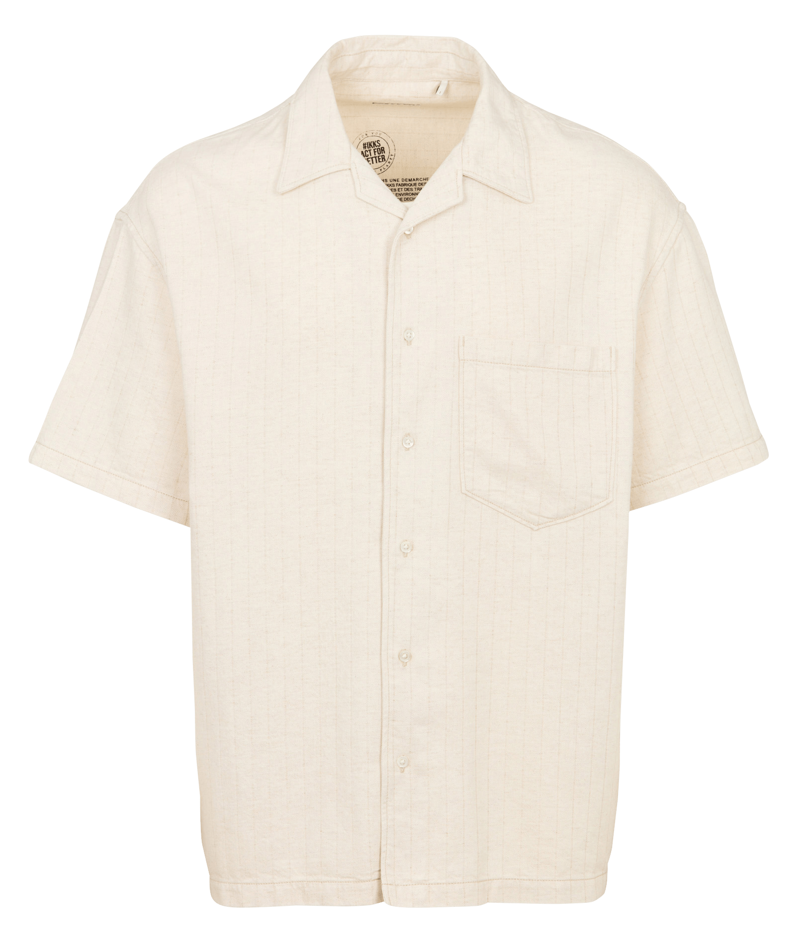 Chemise col classique en coton mélangé IKKS Blanc