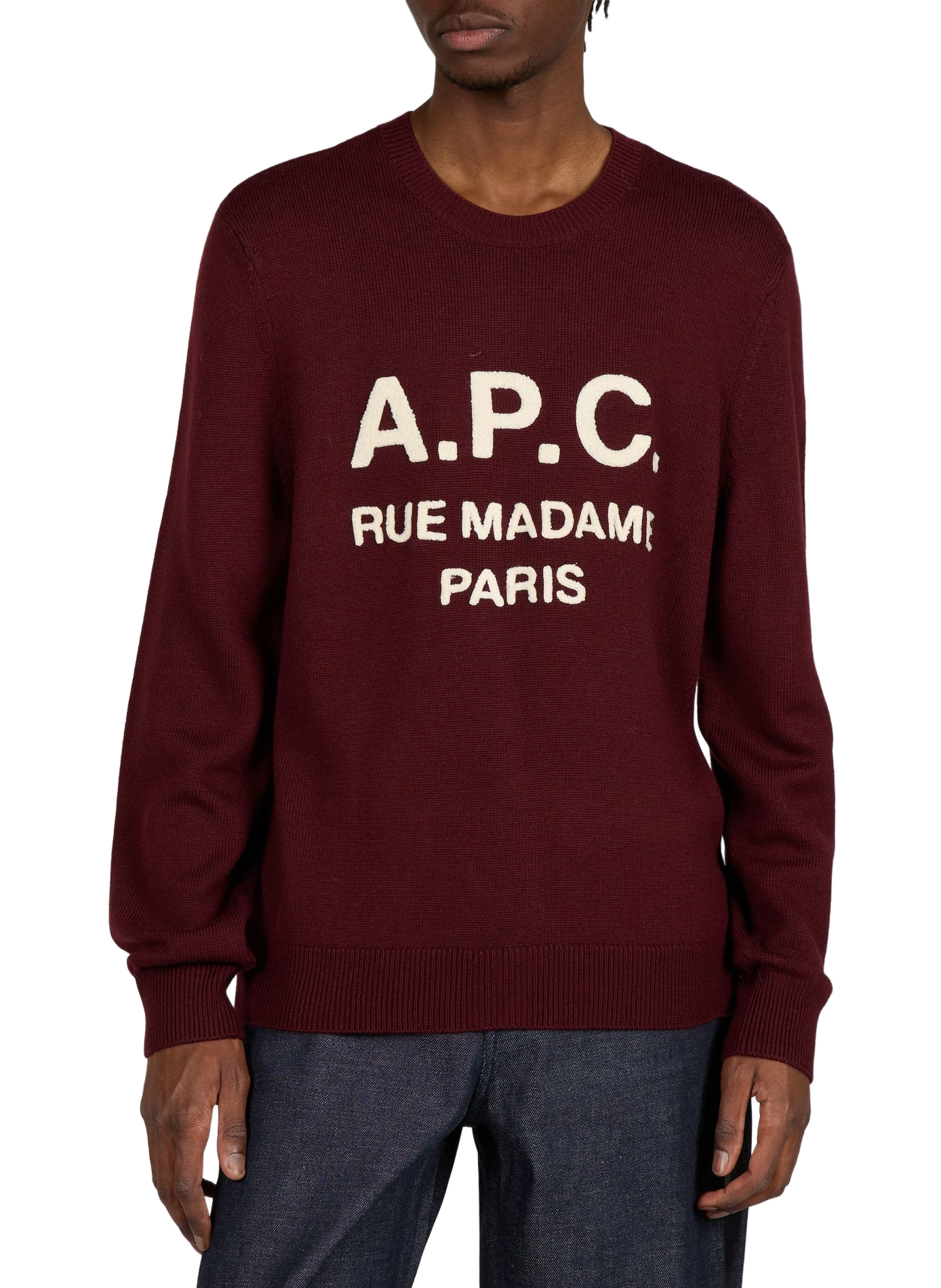 Straight wool logo sweater A.P.C. Red