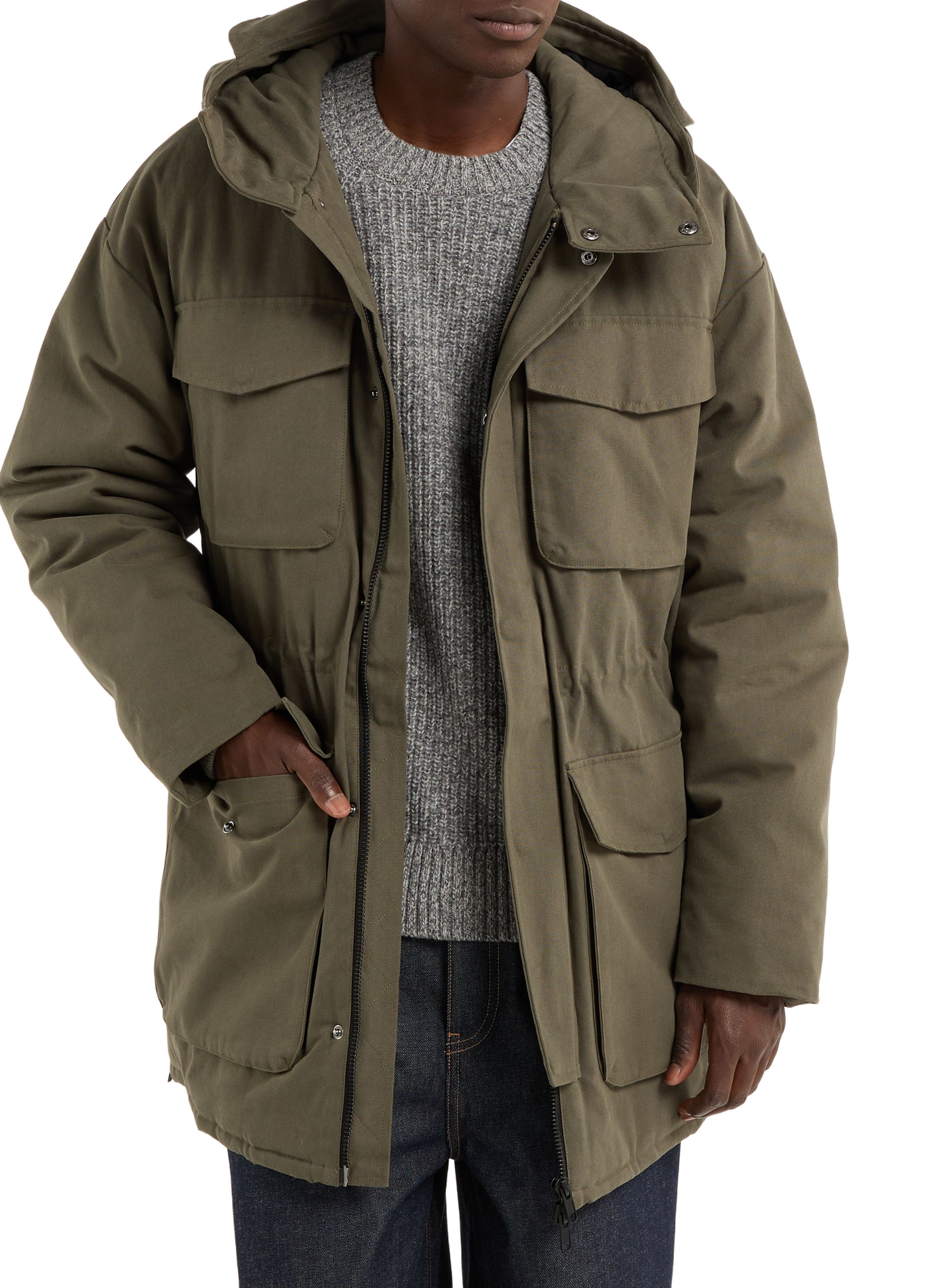 Cotton hooded parka SAISON 1865 Khaki