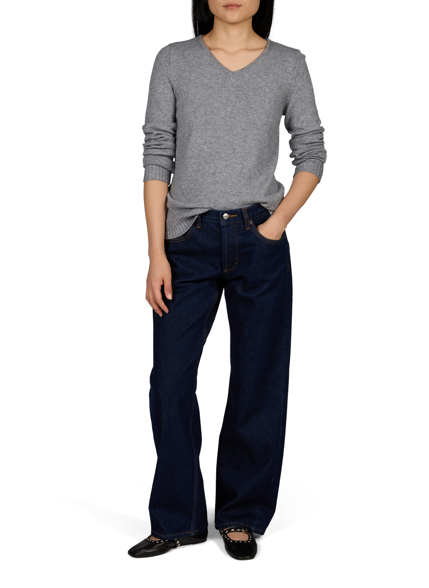 V-neck jumper VILA Grey