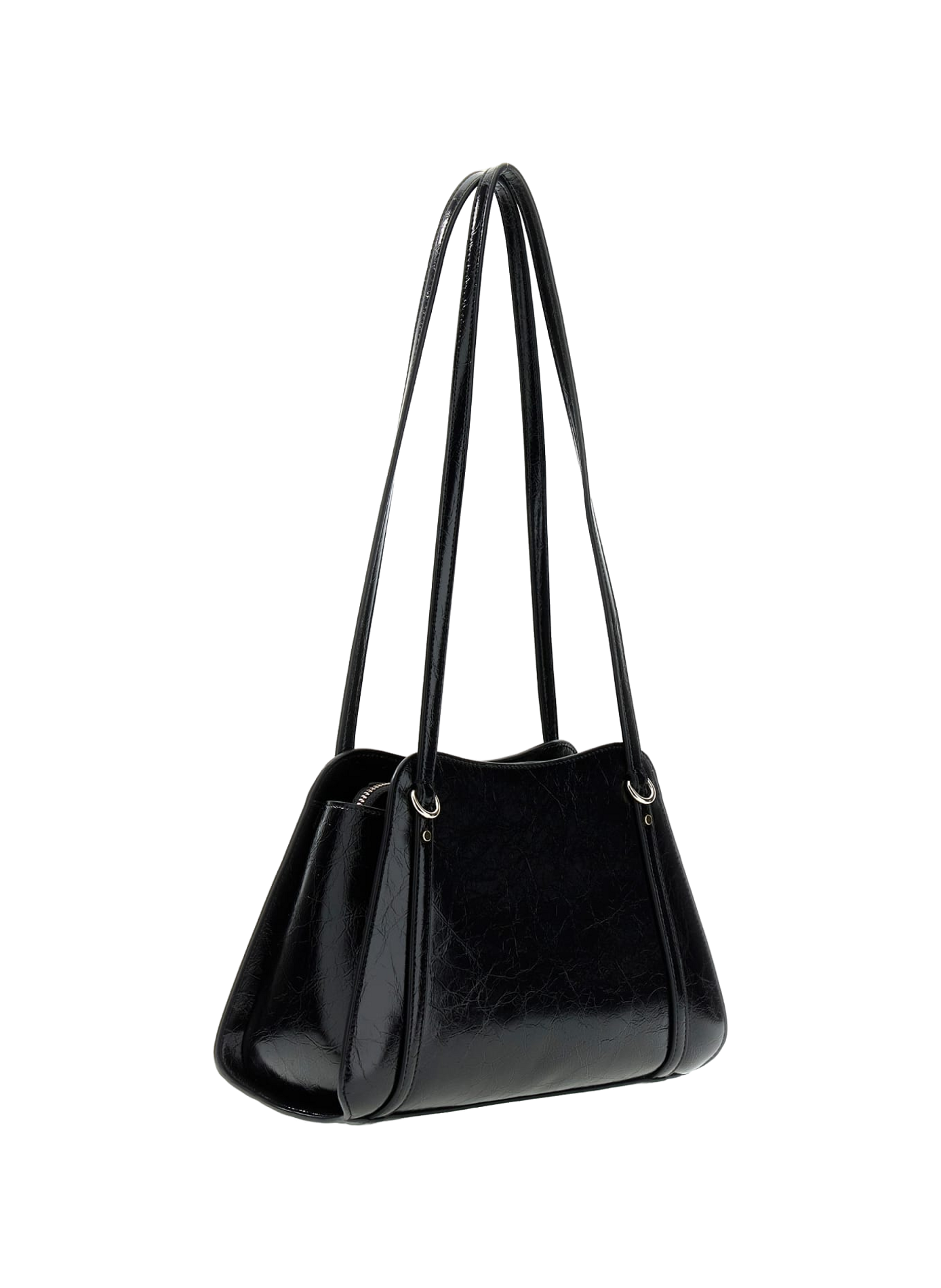 Crackled Patent Leather Bag Xena GUESS Black