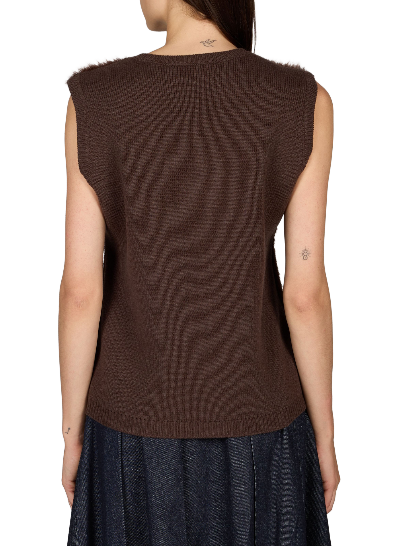Sleeveless straight fit top TELA Brown