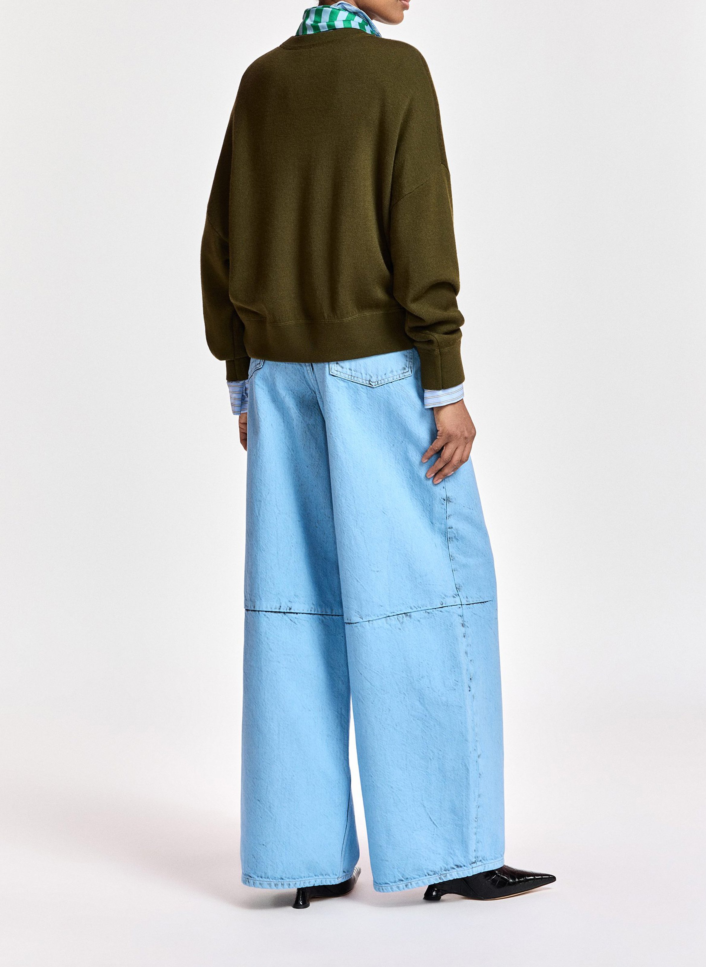 Pull ample à foulard rayé kurtis ESSENTIEL ANTWERP Vert