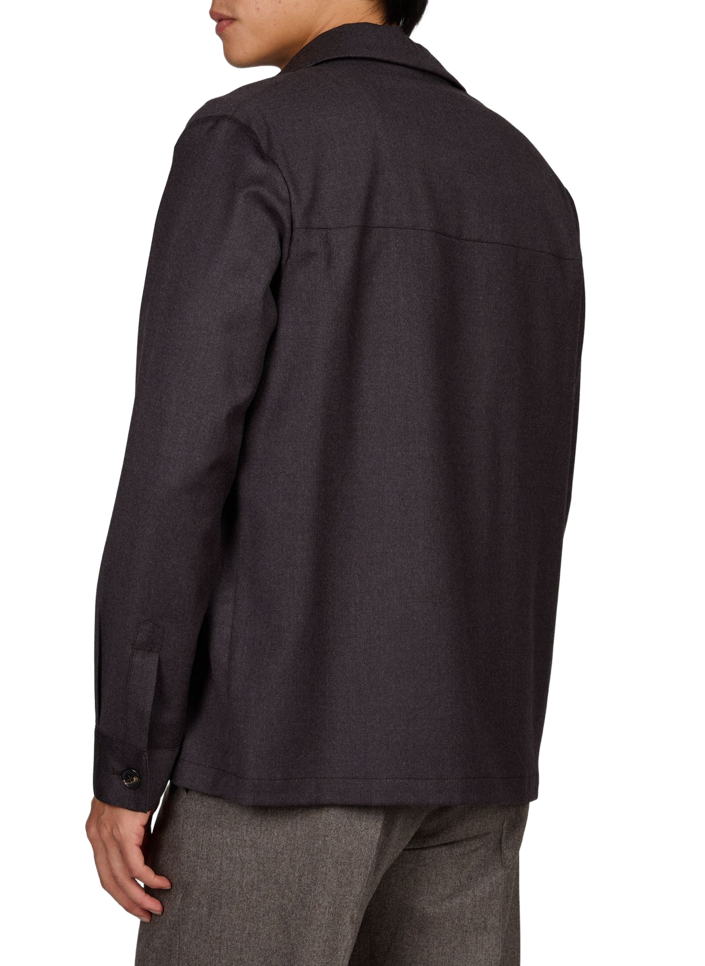 Straight shirt in blended virgin wool SLOWEAR Purple