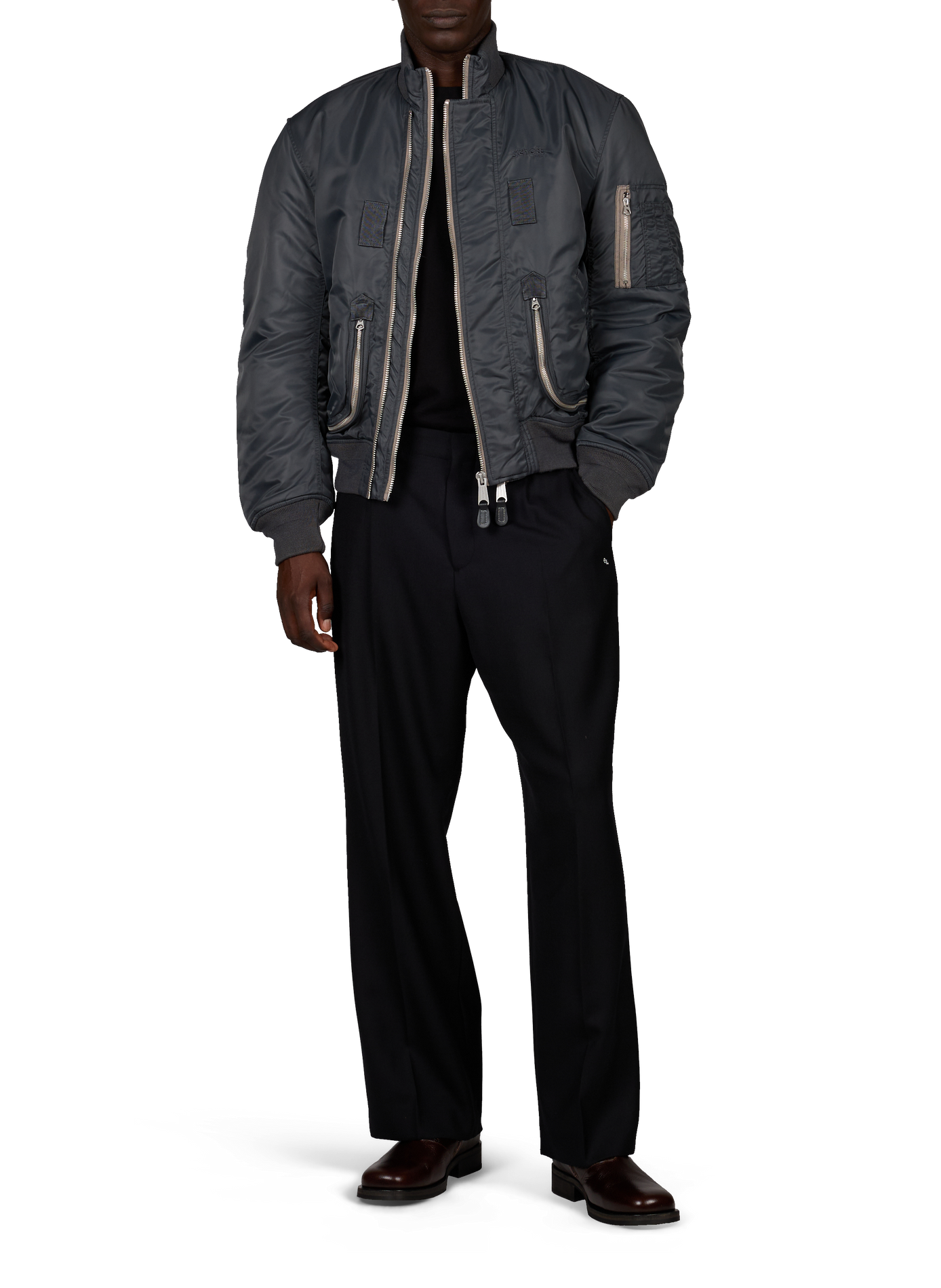Blouson oversize Aircamps col montant SCHOTT Gris