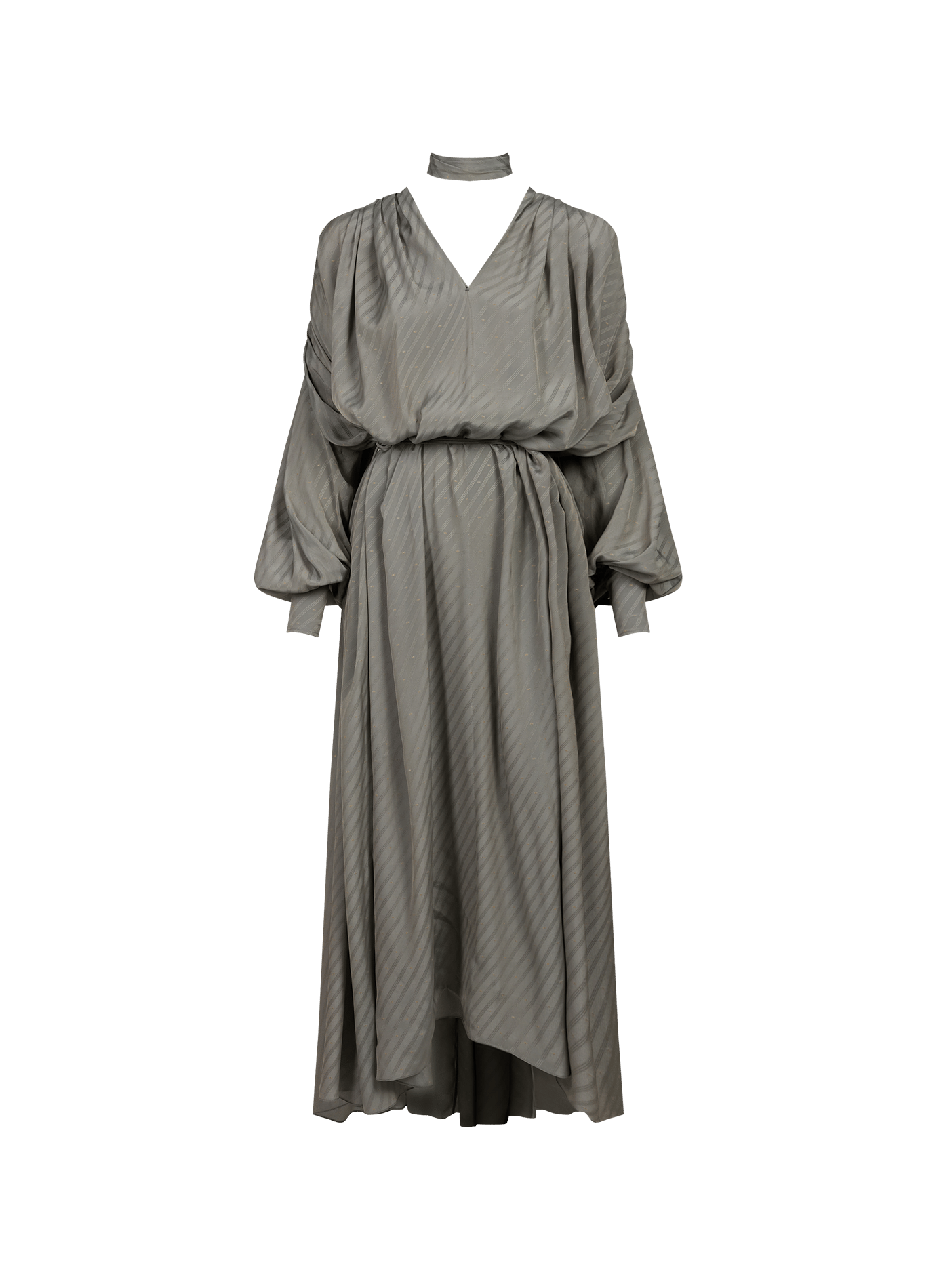 Langes Kleid mit gerafften Details ARAKII Weiss