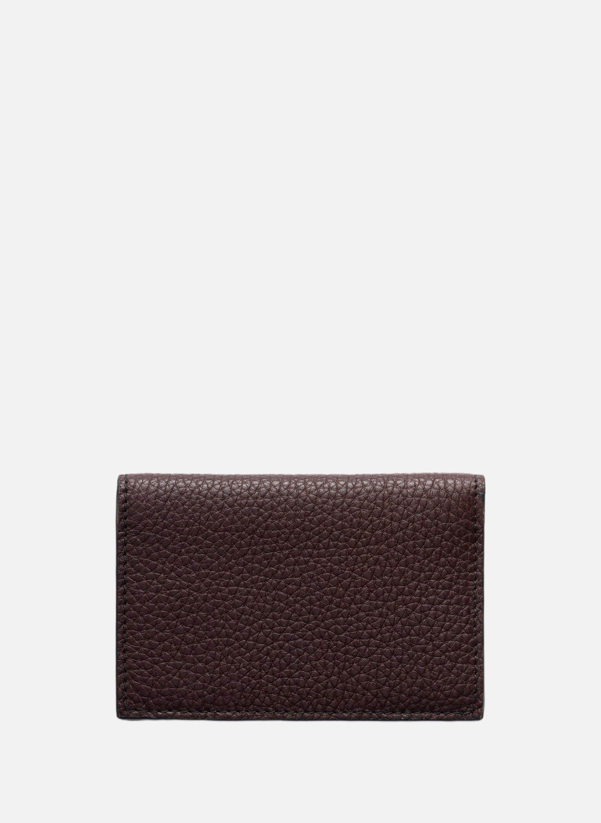 Porte-cartes en cuir PRADA Marron