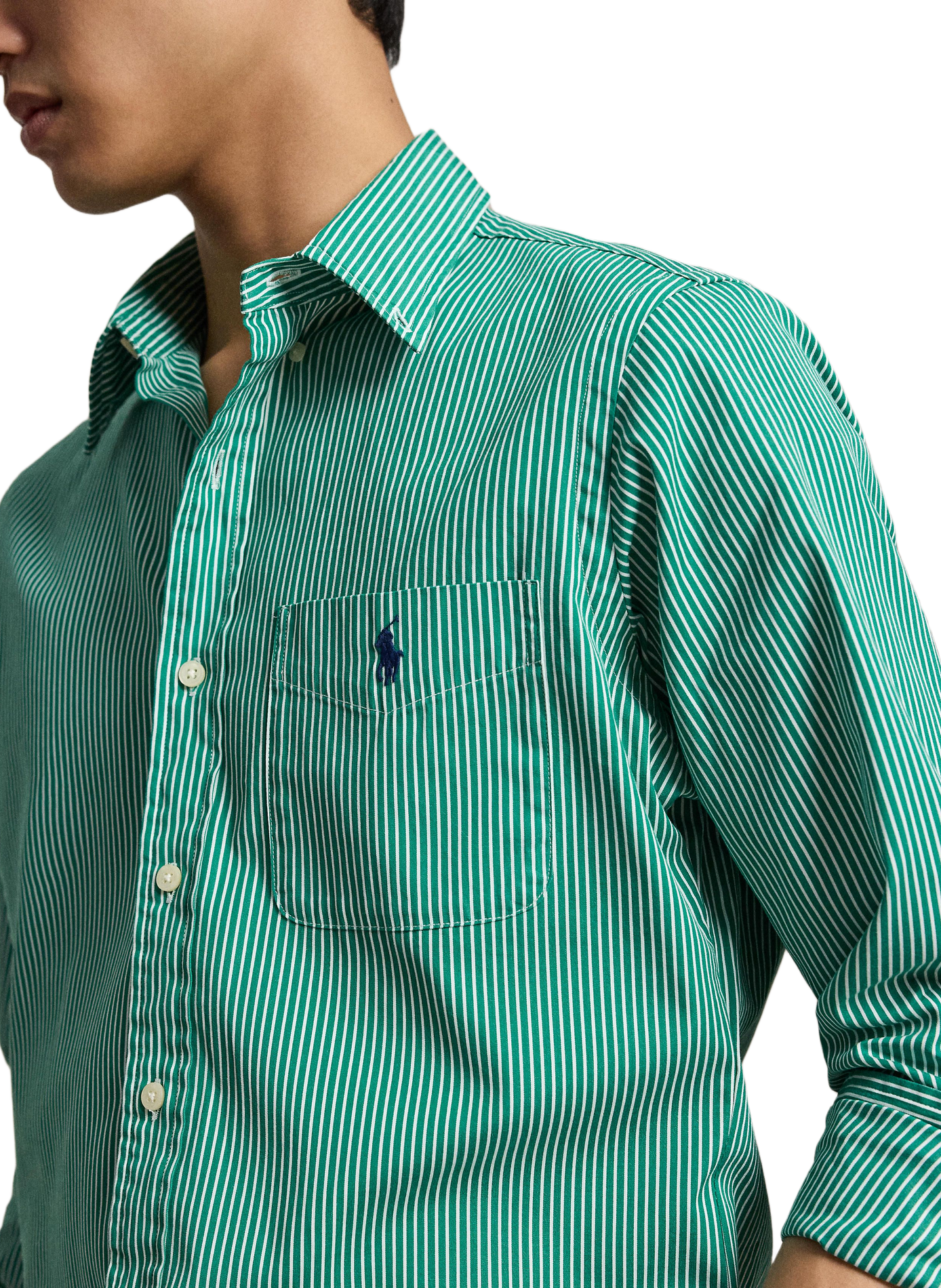 Straight striped cotton shirt POLO RALPH LAUREN Green