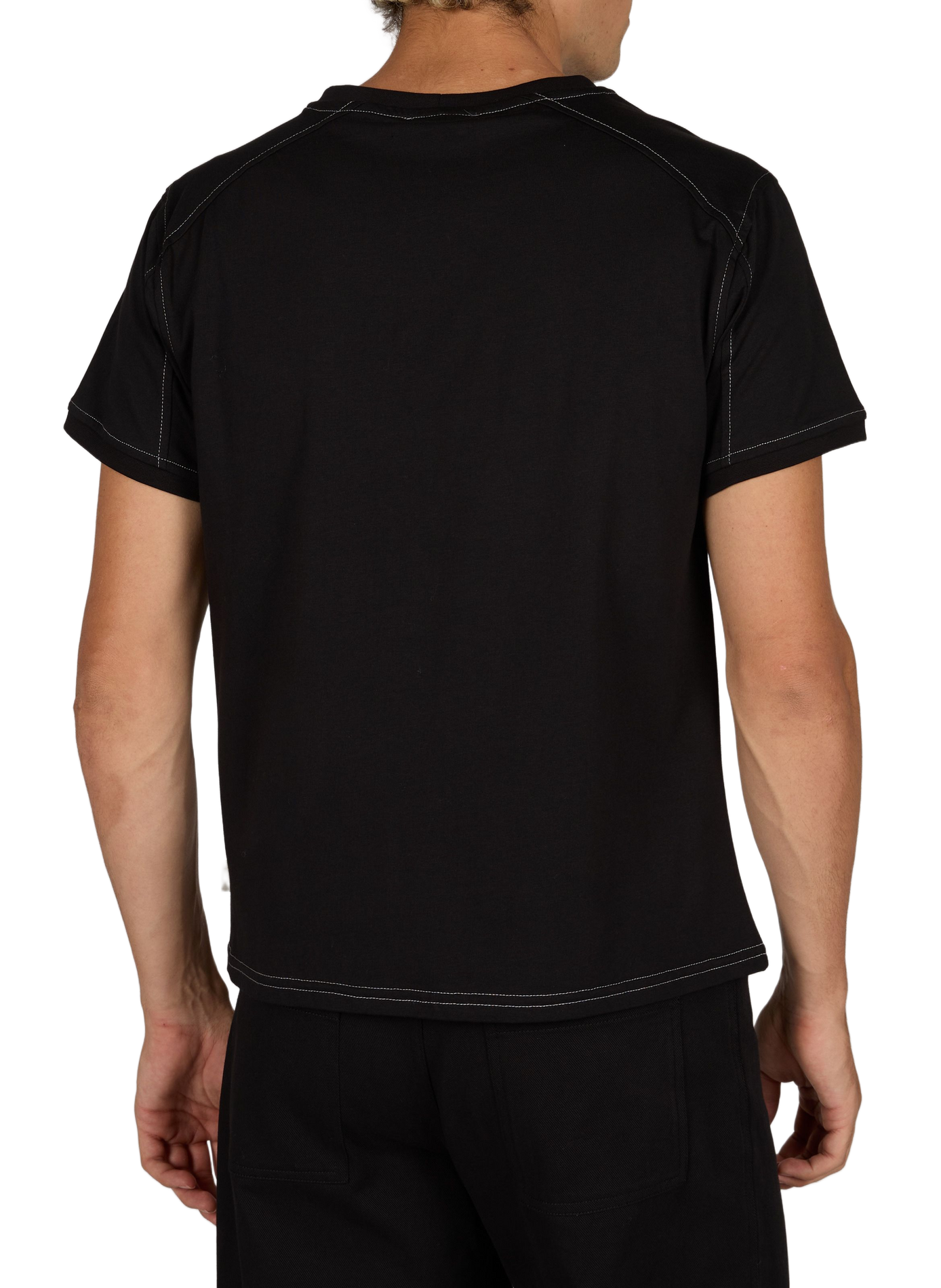 T-Shirt mit einfarbigen Nähten CARRER Schwarz