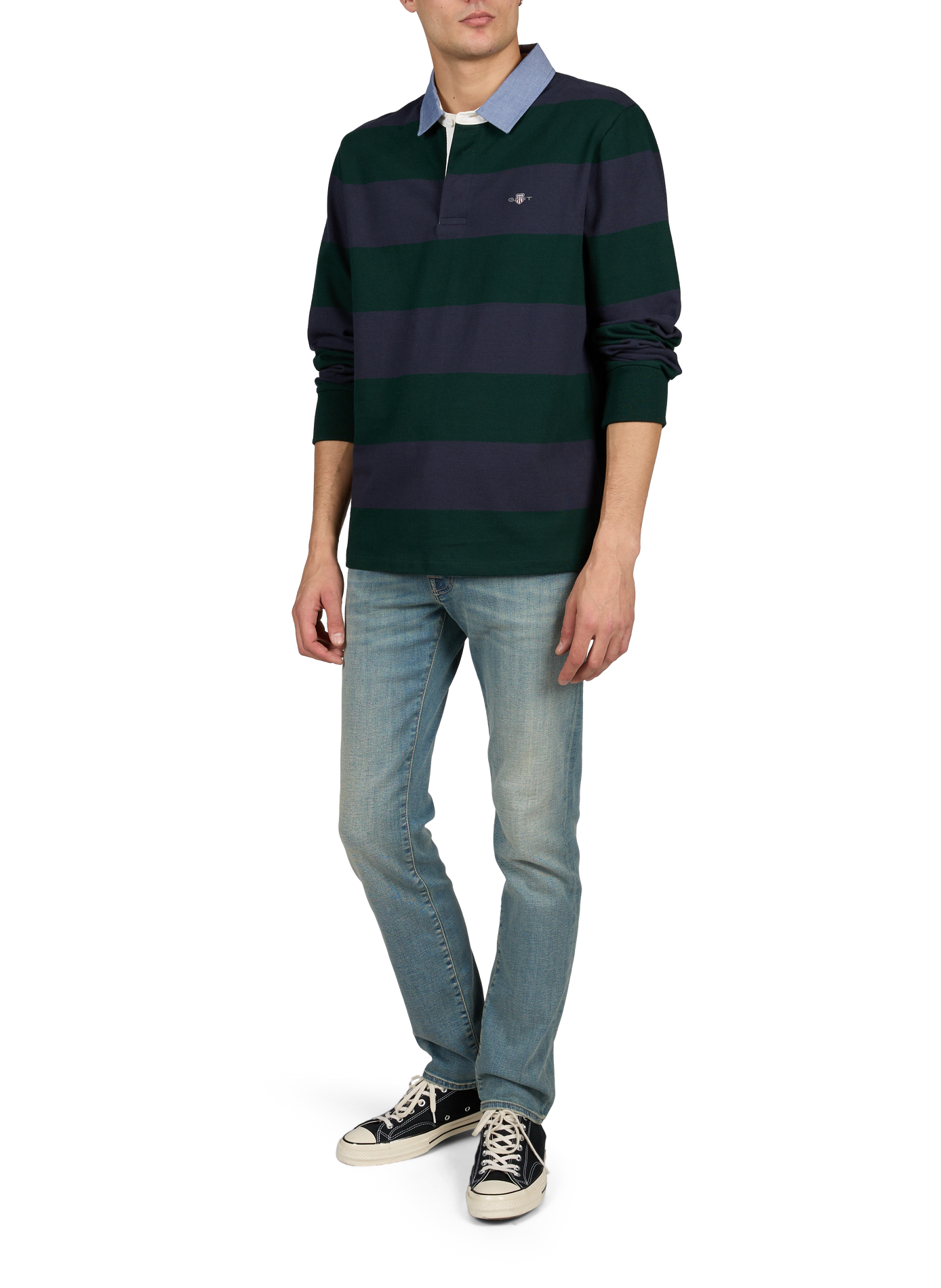 Long-sleeved cotton polo shirt | Green GANT Men