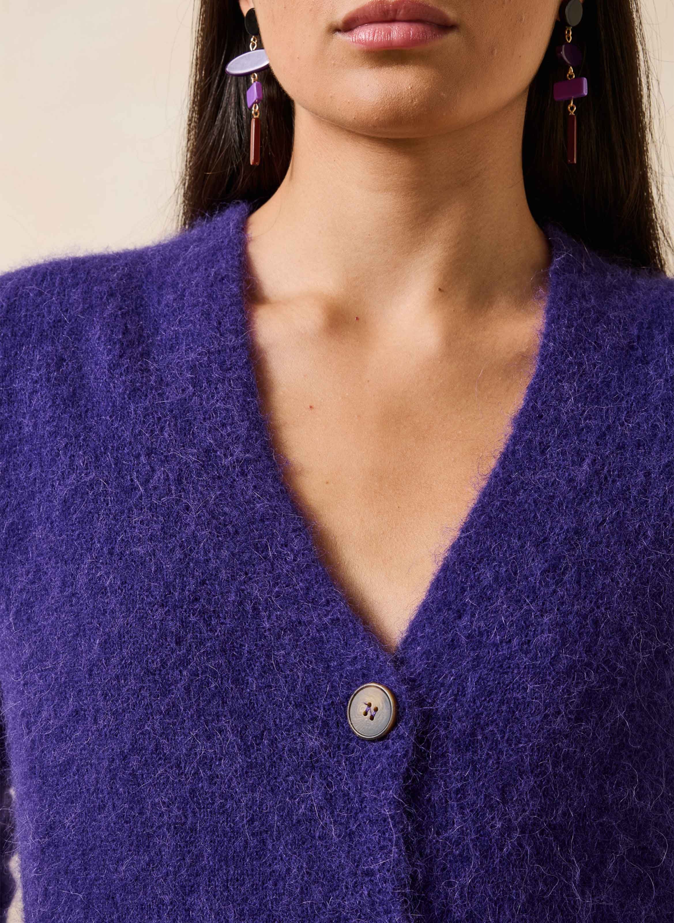 Oversized vest van gemengde wol LA FEE MARABOUTEE Paars