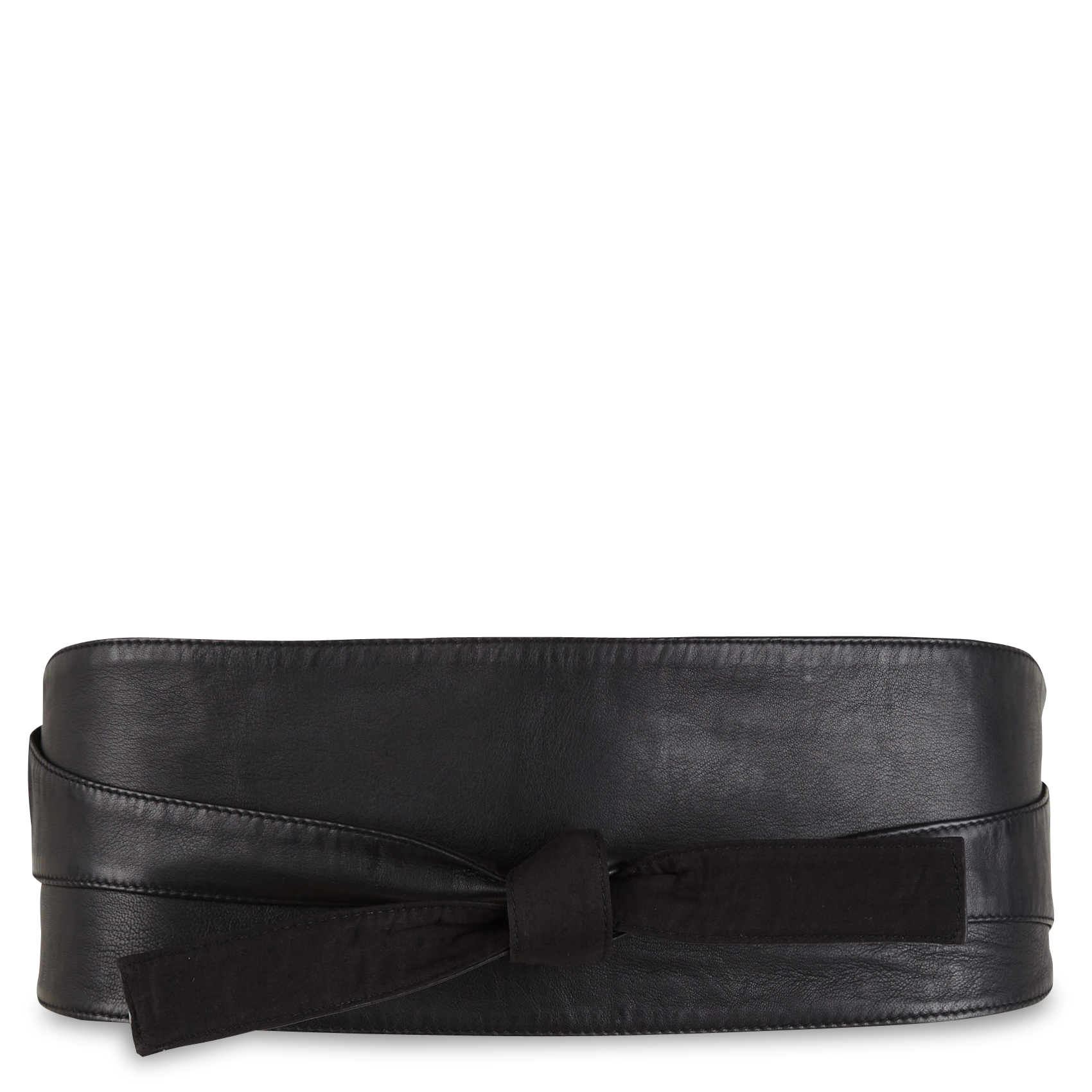 Ceinture large à nouer en cuir