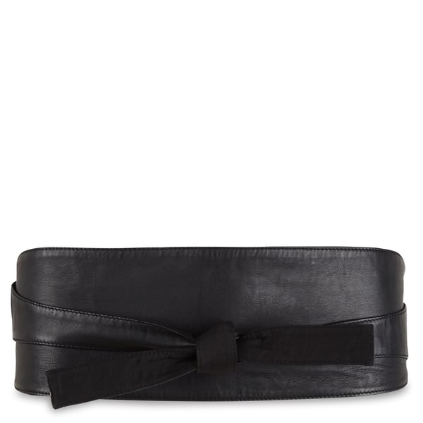 Ceinture large à nouer en cuir