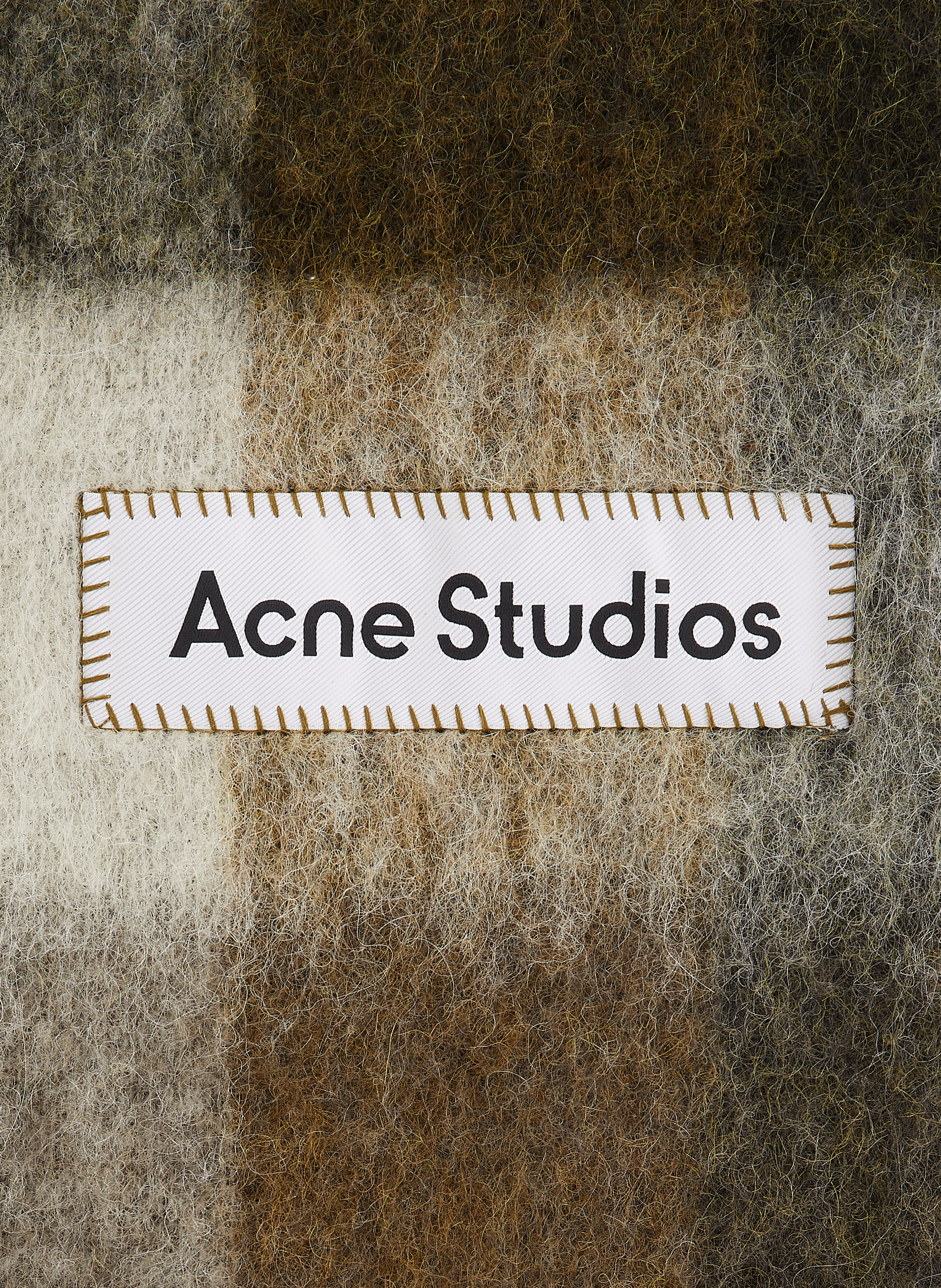 Echarpe Large Check en alpaga, laine et mohair mélangés ACNE STUDIOS Marron