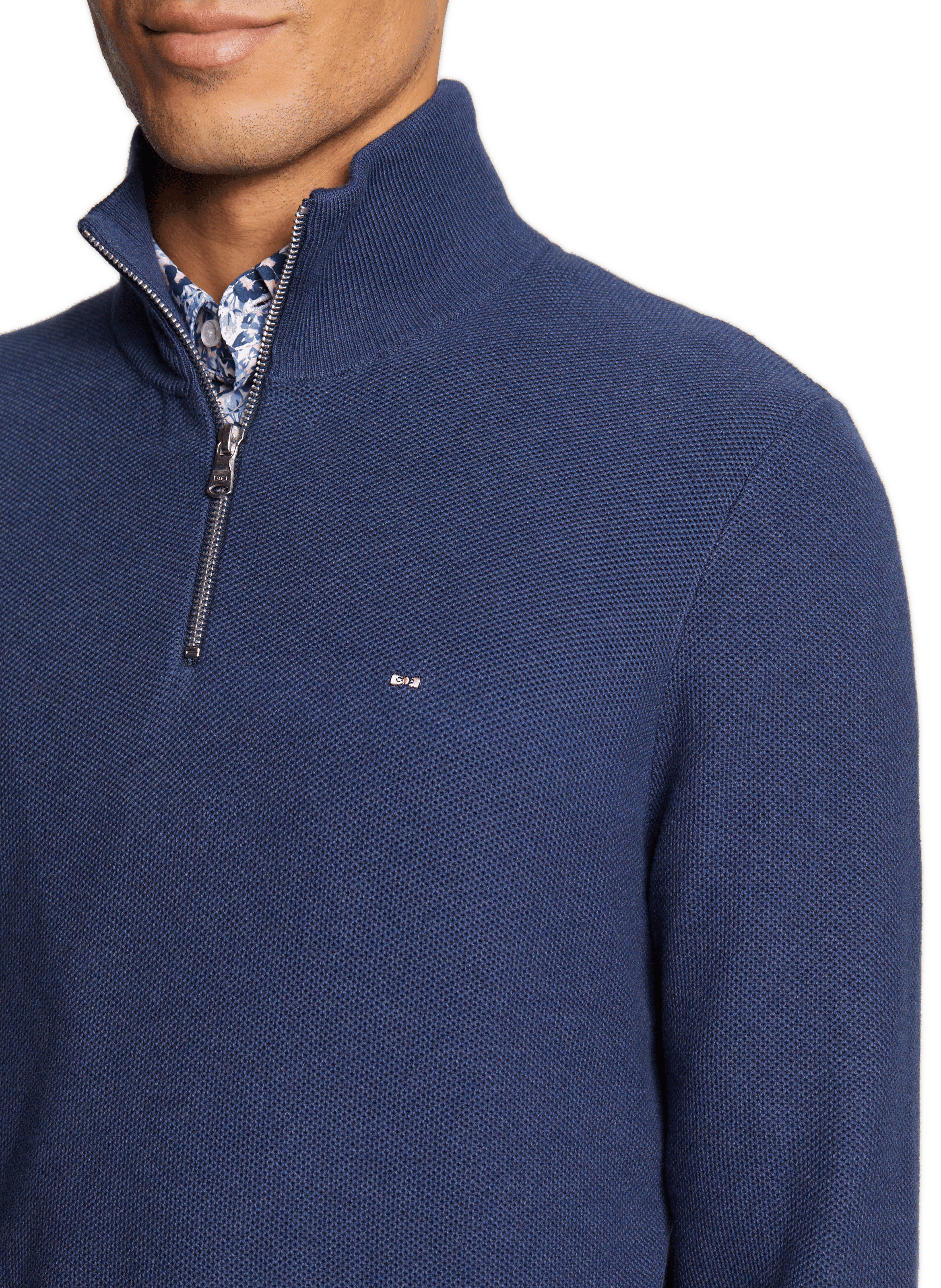Cotton zip-up jumper EDEN PARK Blue