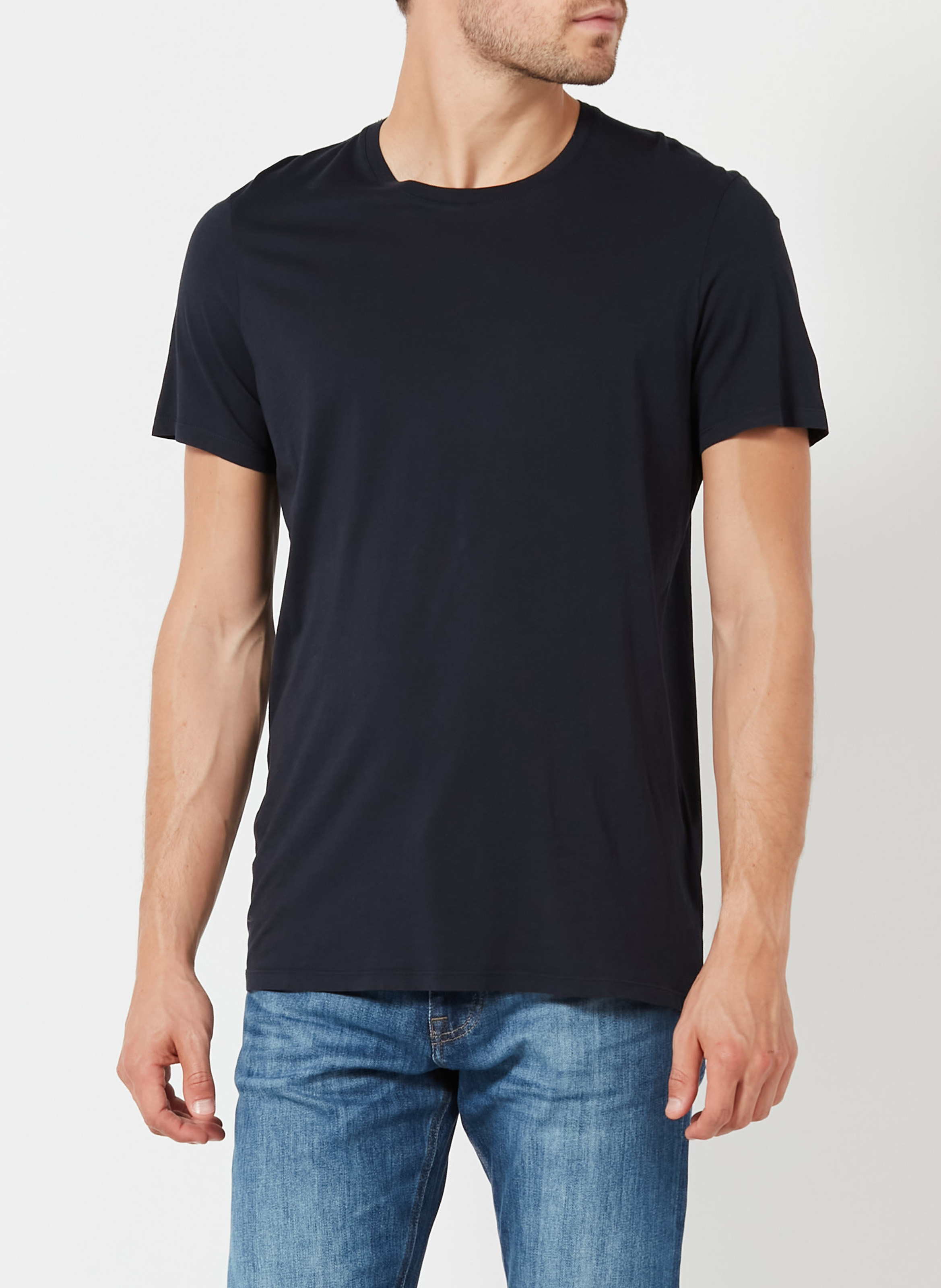 Tee-shirt col rond regular-fit en coton decatur AMERICAN VINTAGE Bleu