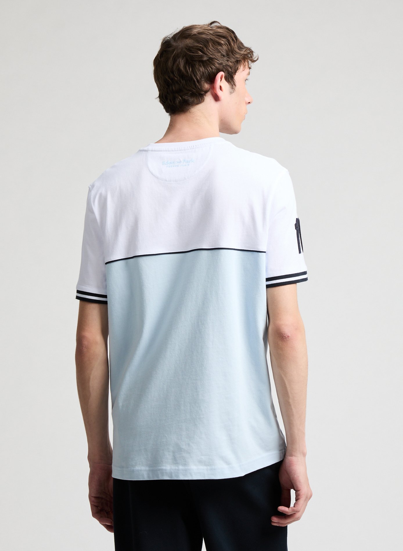 Embroidered cotton T-shirt EDEN PARK Blue