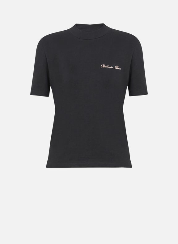 T-shirt brodé balmain signature Noir by BALMAIN BALMAIN T-shirt brodé balmain signature Noir