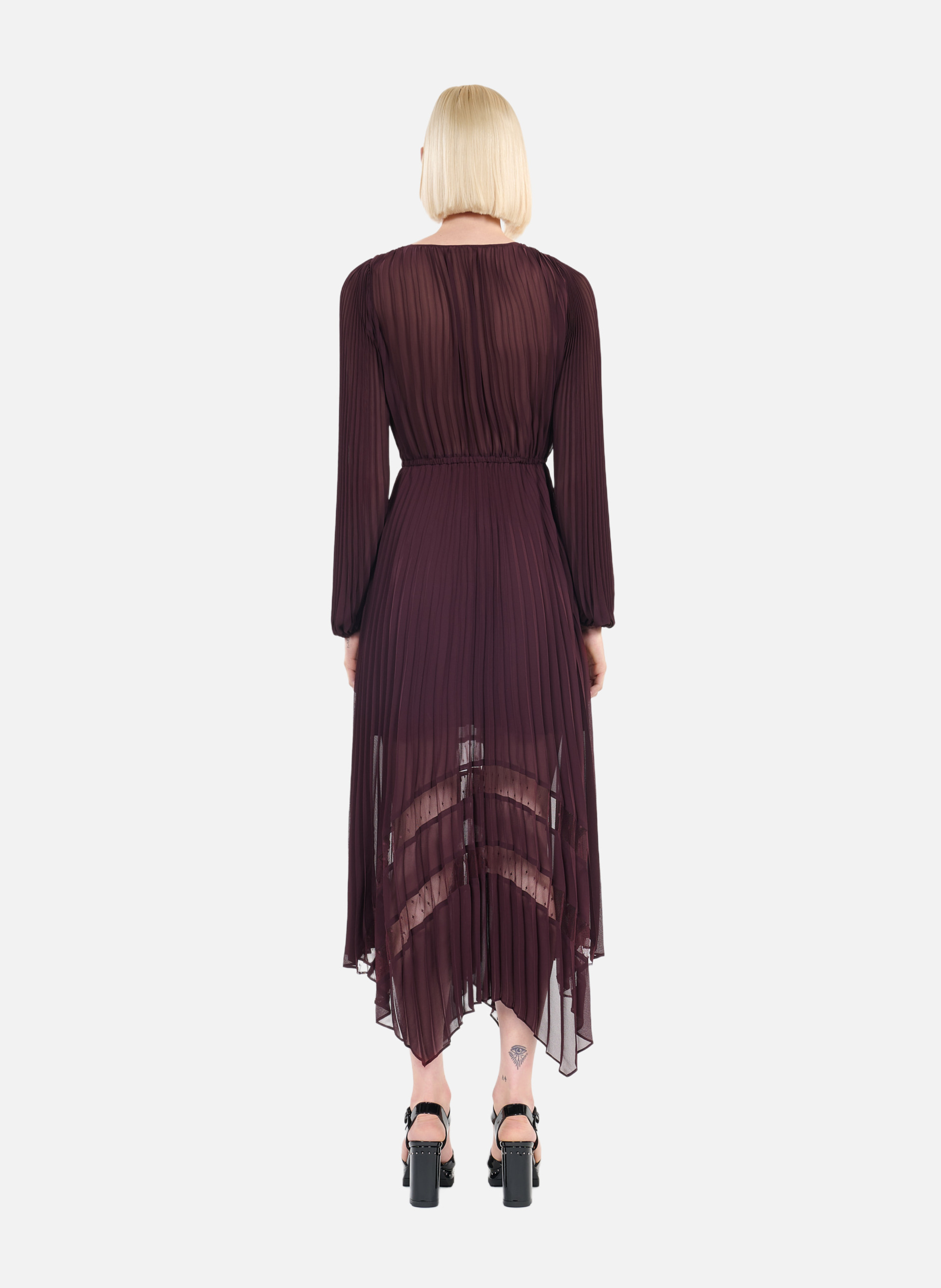 Robe longue plissée THE KOOPLES Rouge