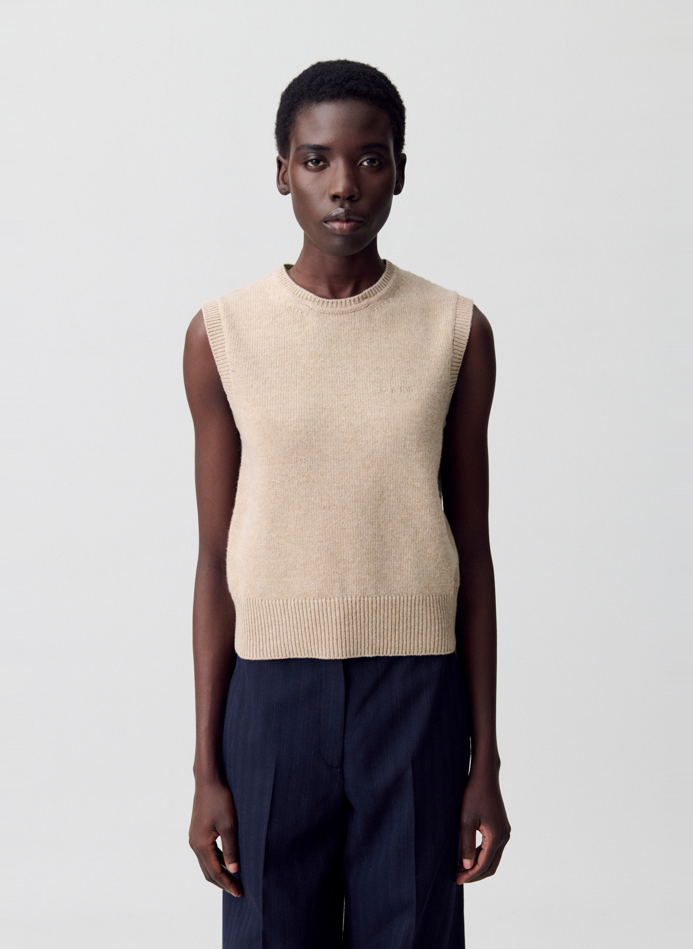 Pull droit en laine mélangée CLAUDIE PIERLOT Beige