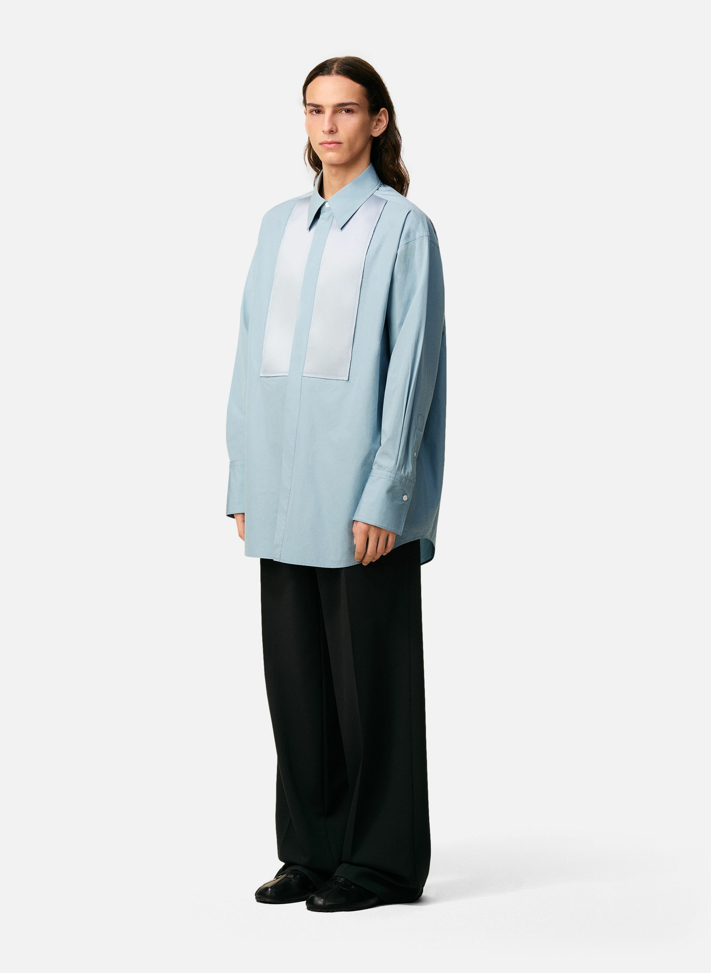 Chemise oversize en coton unisexe AMI PARIS Bleu