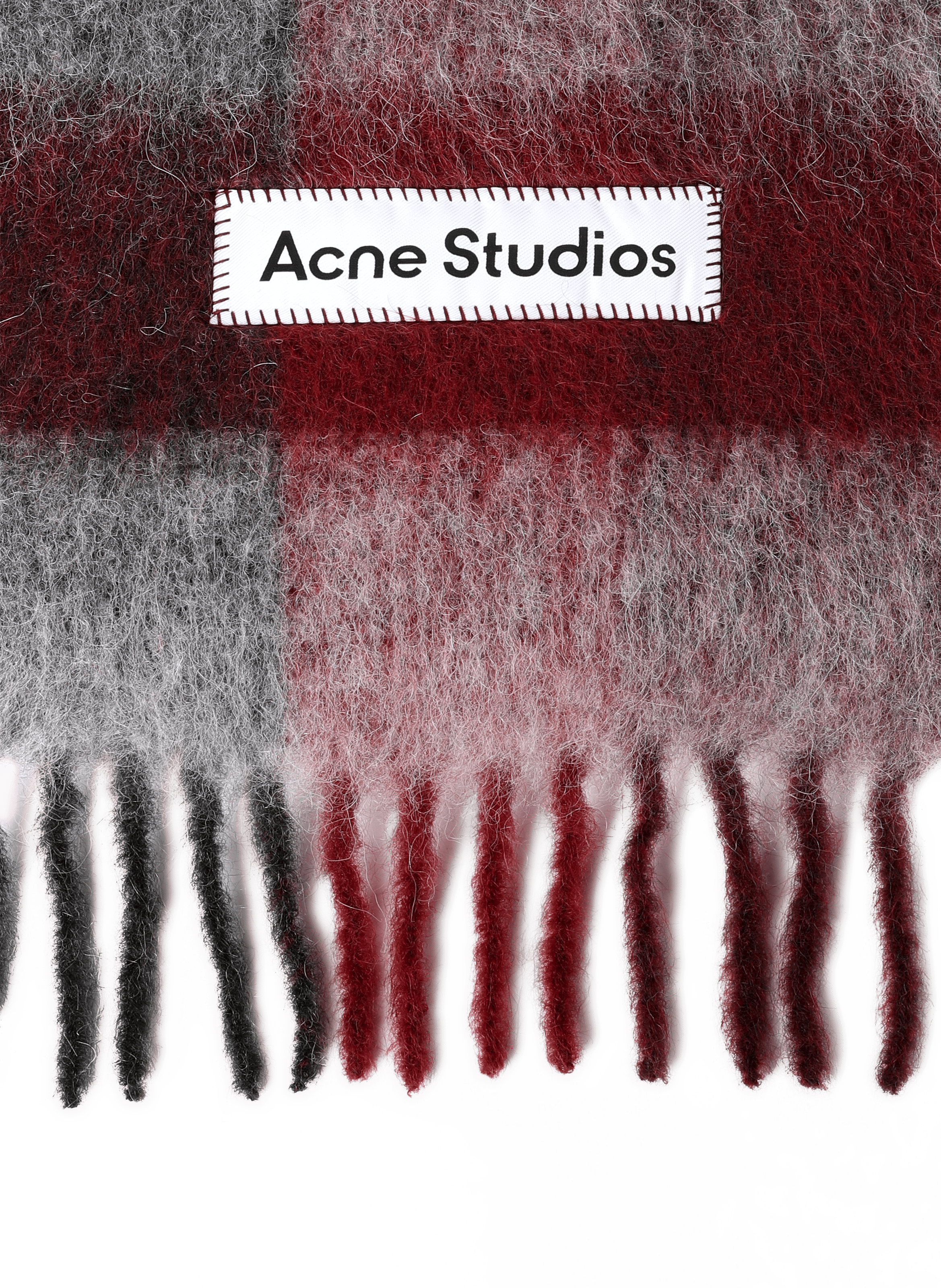 Echarpe Large Check en alpaga, laine et mohair mélangés ACNE STUDIOS Multicolore