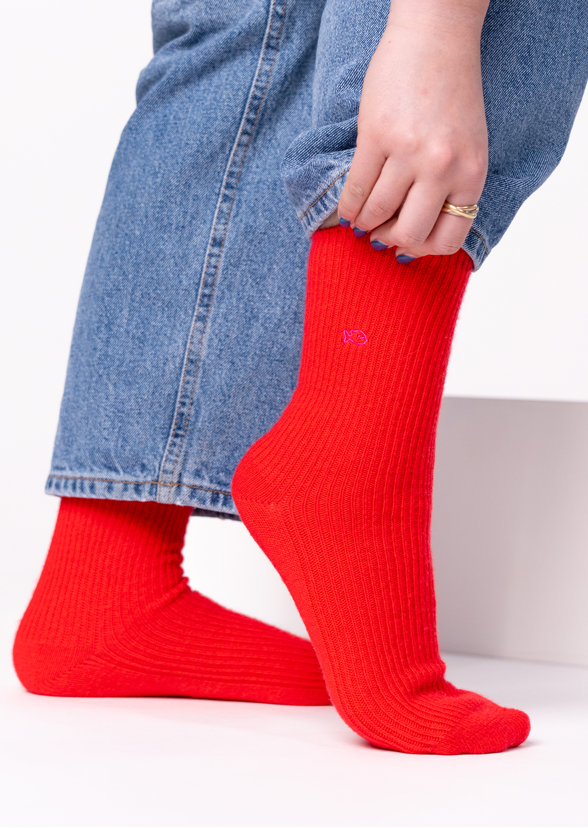 Chaussettes en laine BILLYBELT Rouge