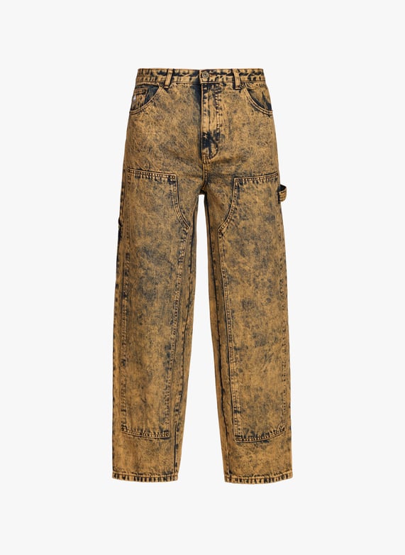 Washed denim trousers in a cotton blend | Brown by HELAS CAPS Washed denim trousers in a cotton blend Brown