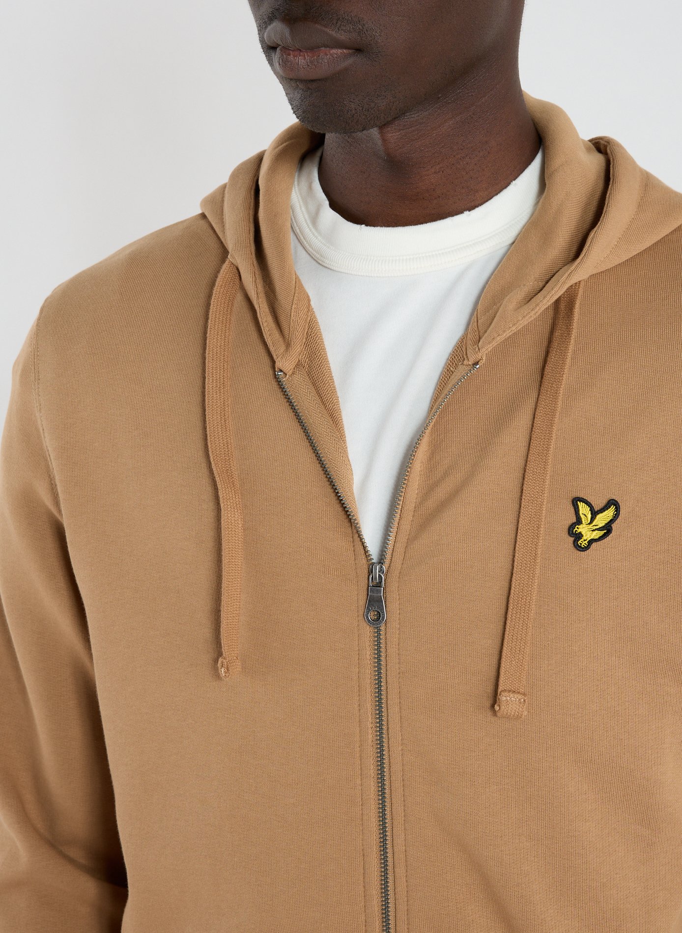Hoodie zippé à capuche en coton LYLE & SCOTT Marron
