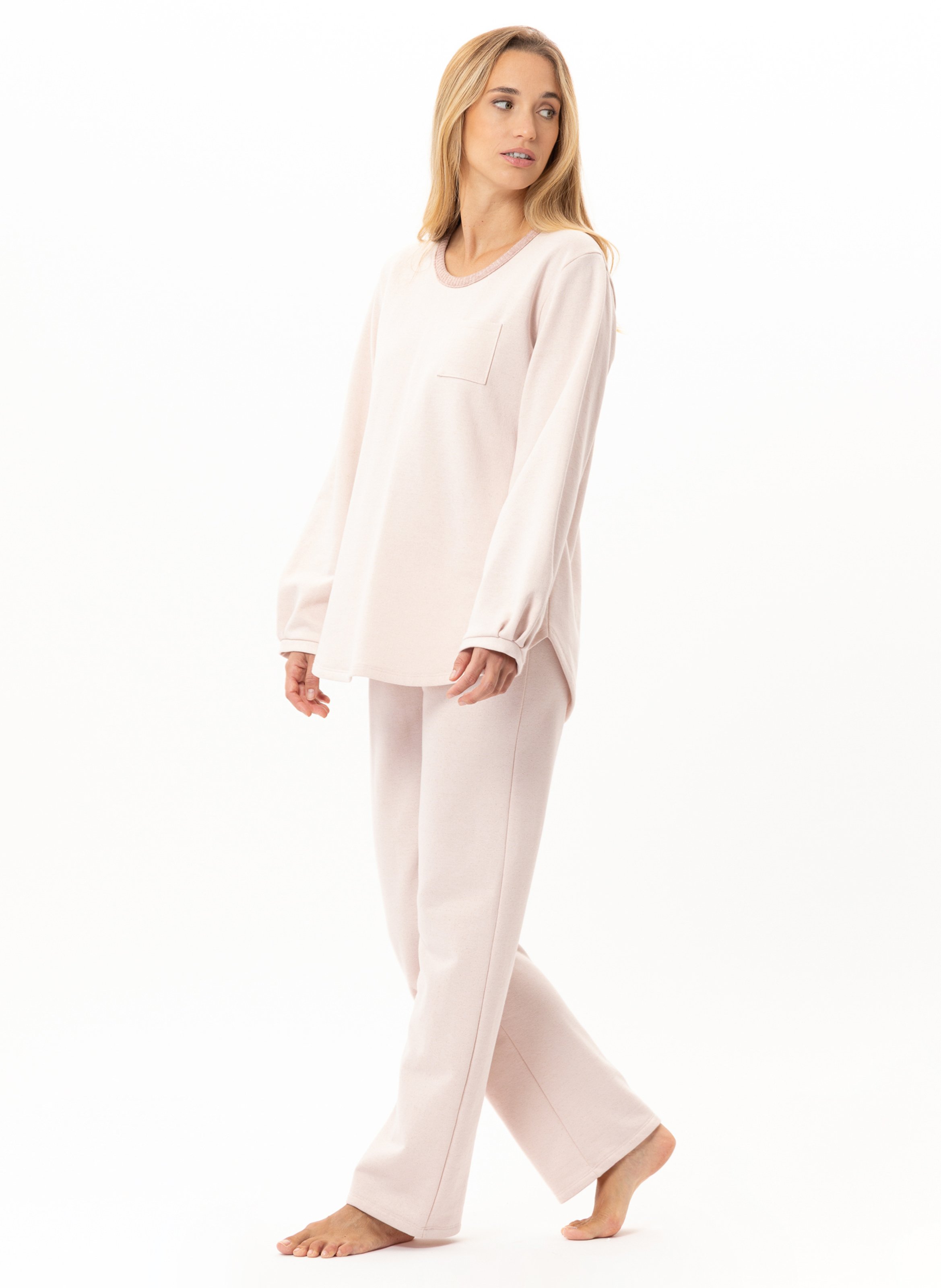 Ensemble homewear en molleton lurex eclat 112 LE CHAT Rose