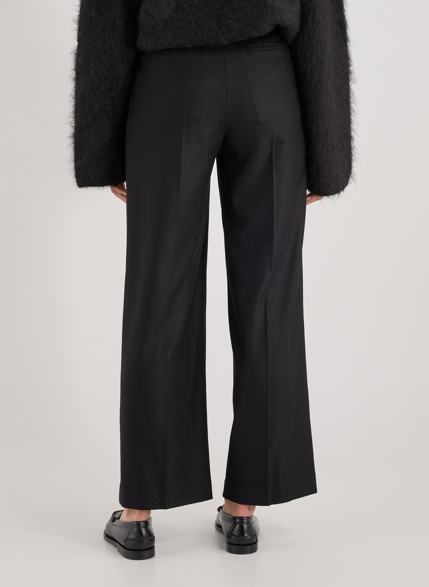 Straight wool trousers with pleats EENK Black