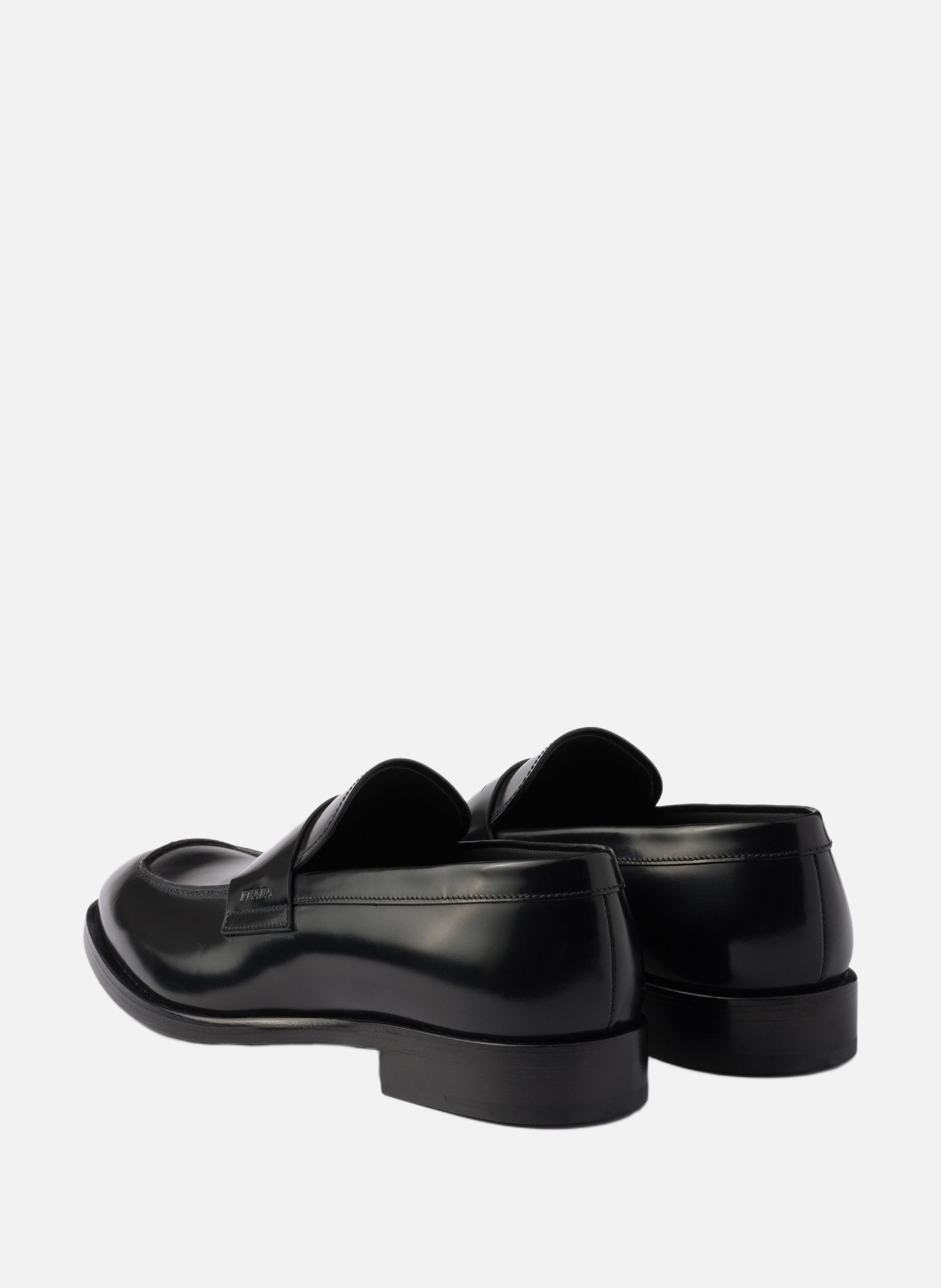 Mocassins en cuir brossé PRADA Noir