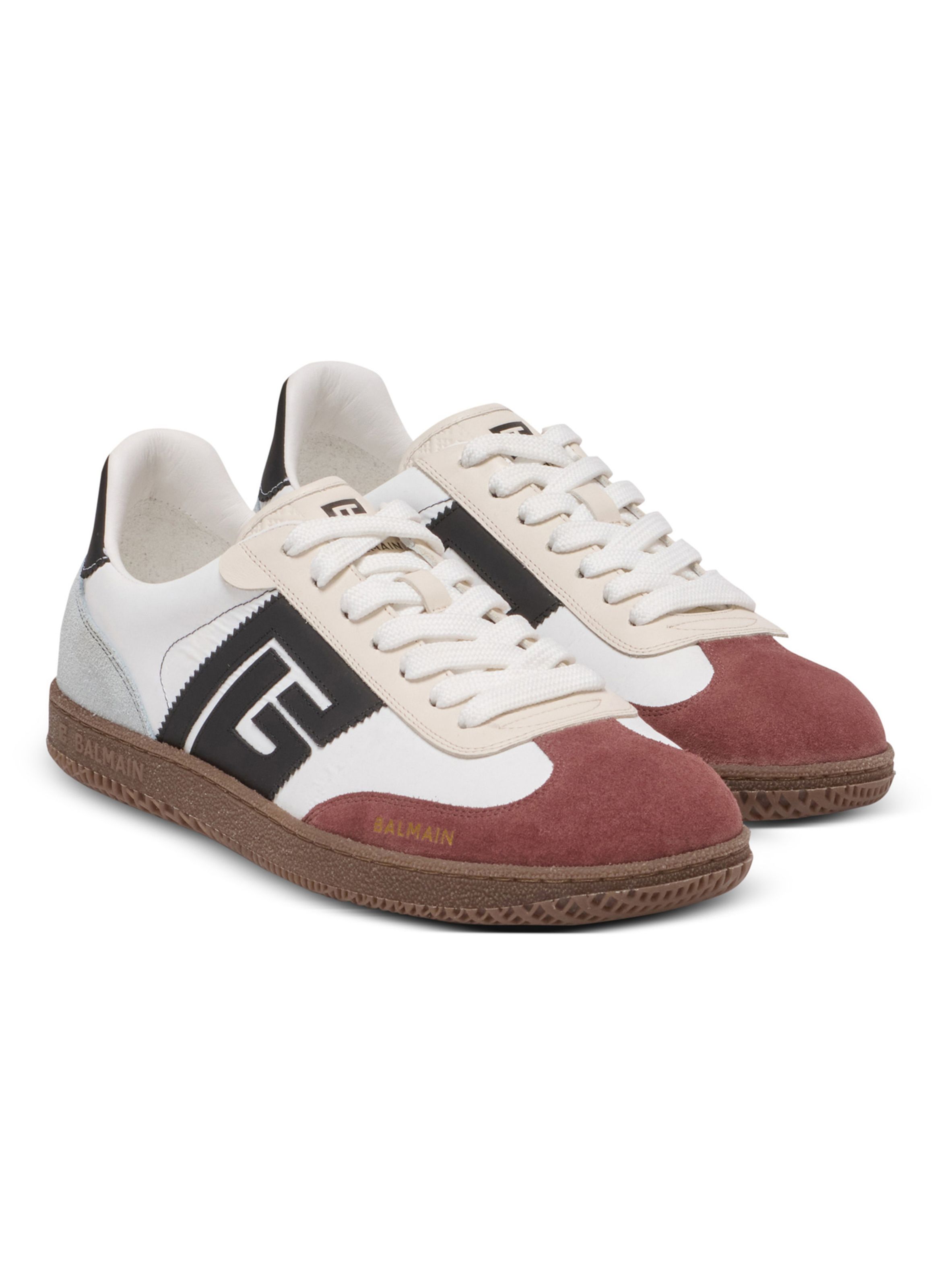 Baskets balmain swan en daim et nylon BALMAIN Blanc