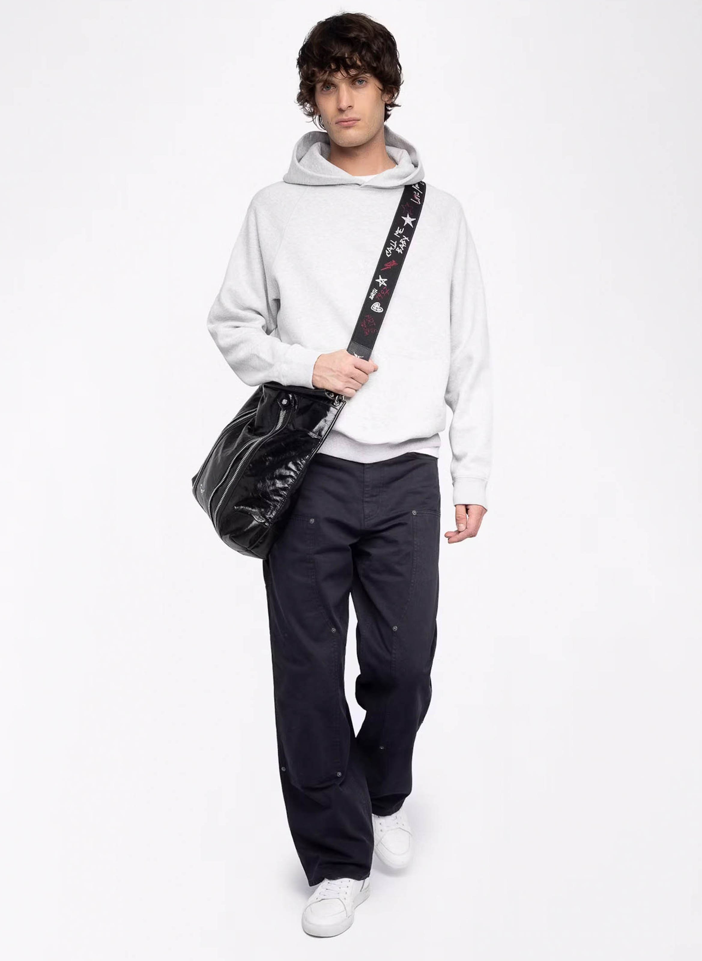 Sweat à capuche droit en coton georgio ZADIG&VOLTAIRE Gris