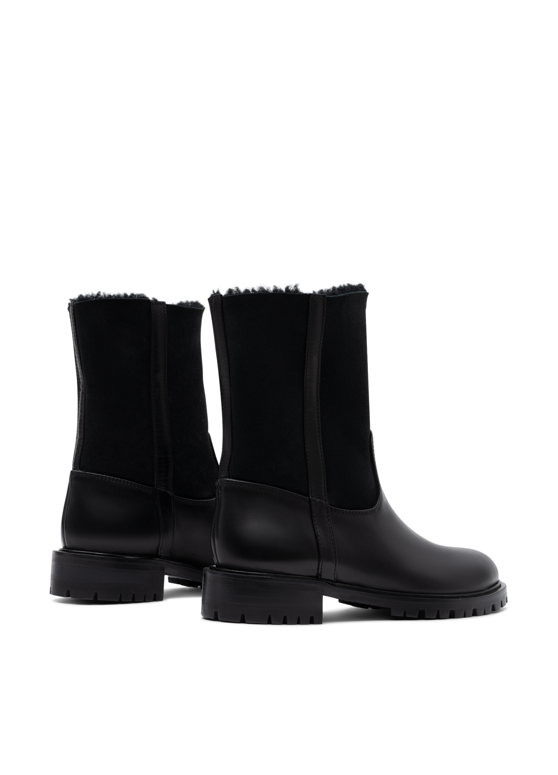 Bottines greco en fourrure PARALLELE Noir