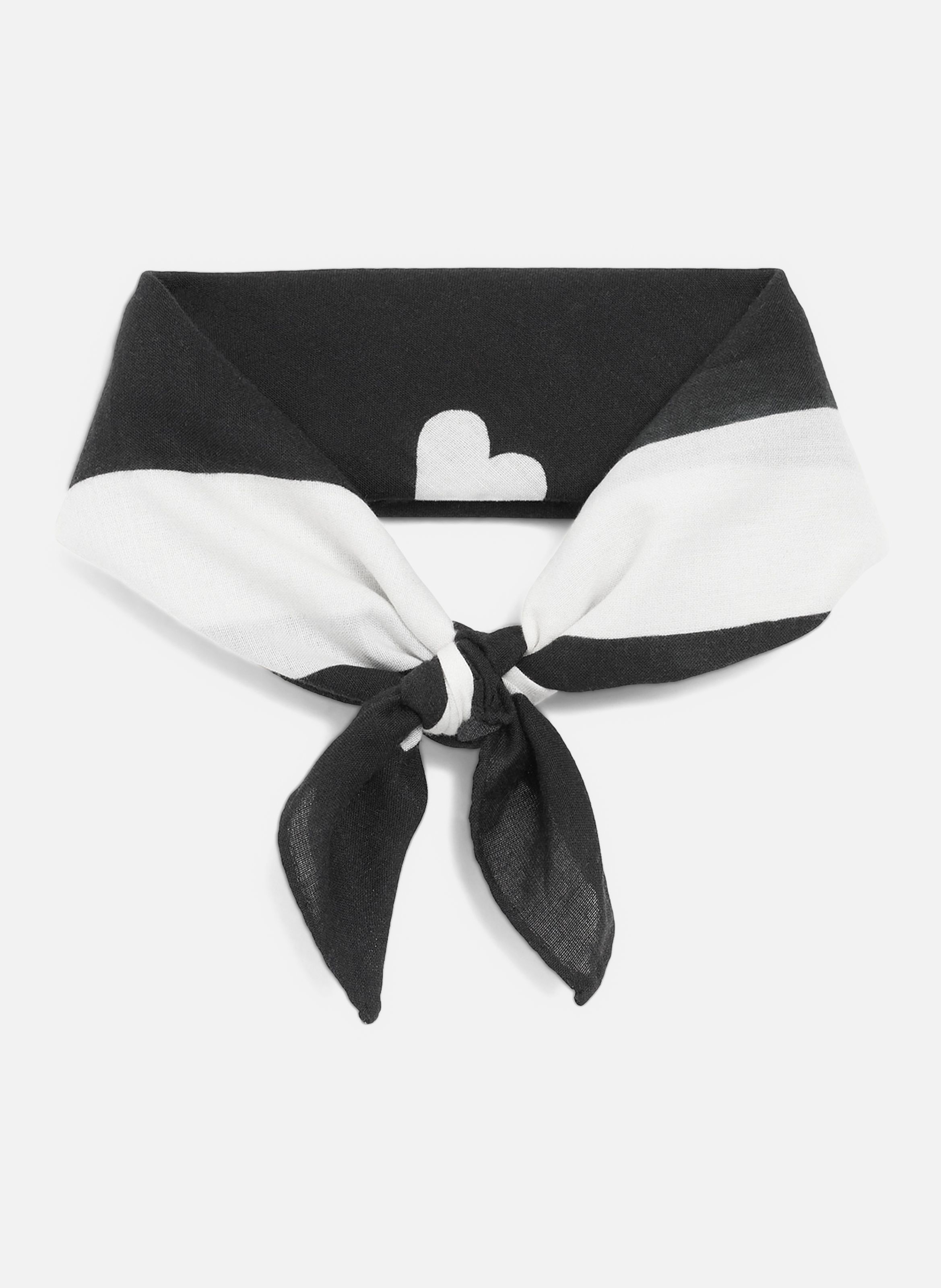 Foulard ami de coeur imprimé unisexe en coton AMI PARIS Noir