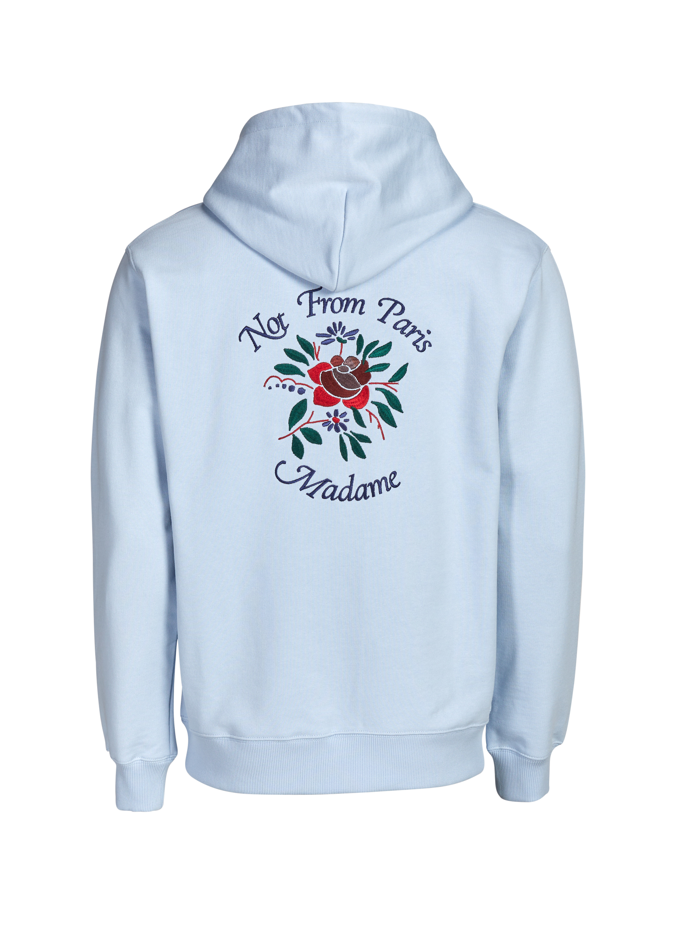 Embroidered cotton hoodie sweatshirt DROLE DE MONSIEUR Blue