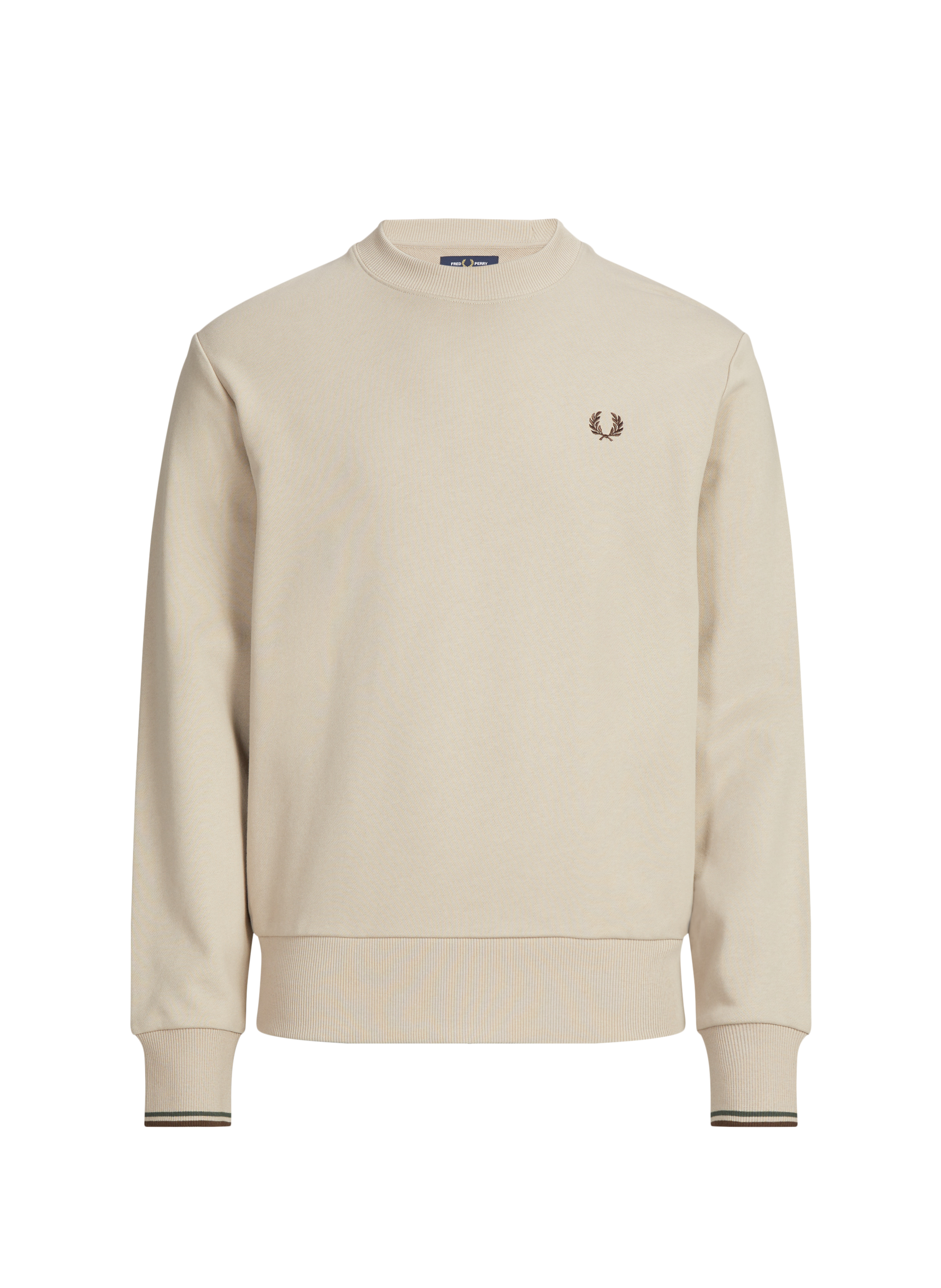 Round-neck cotton sweatshirt FRED PERRY Beige