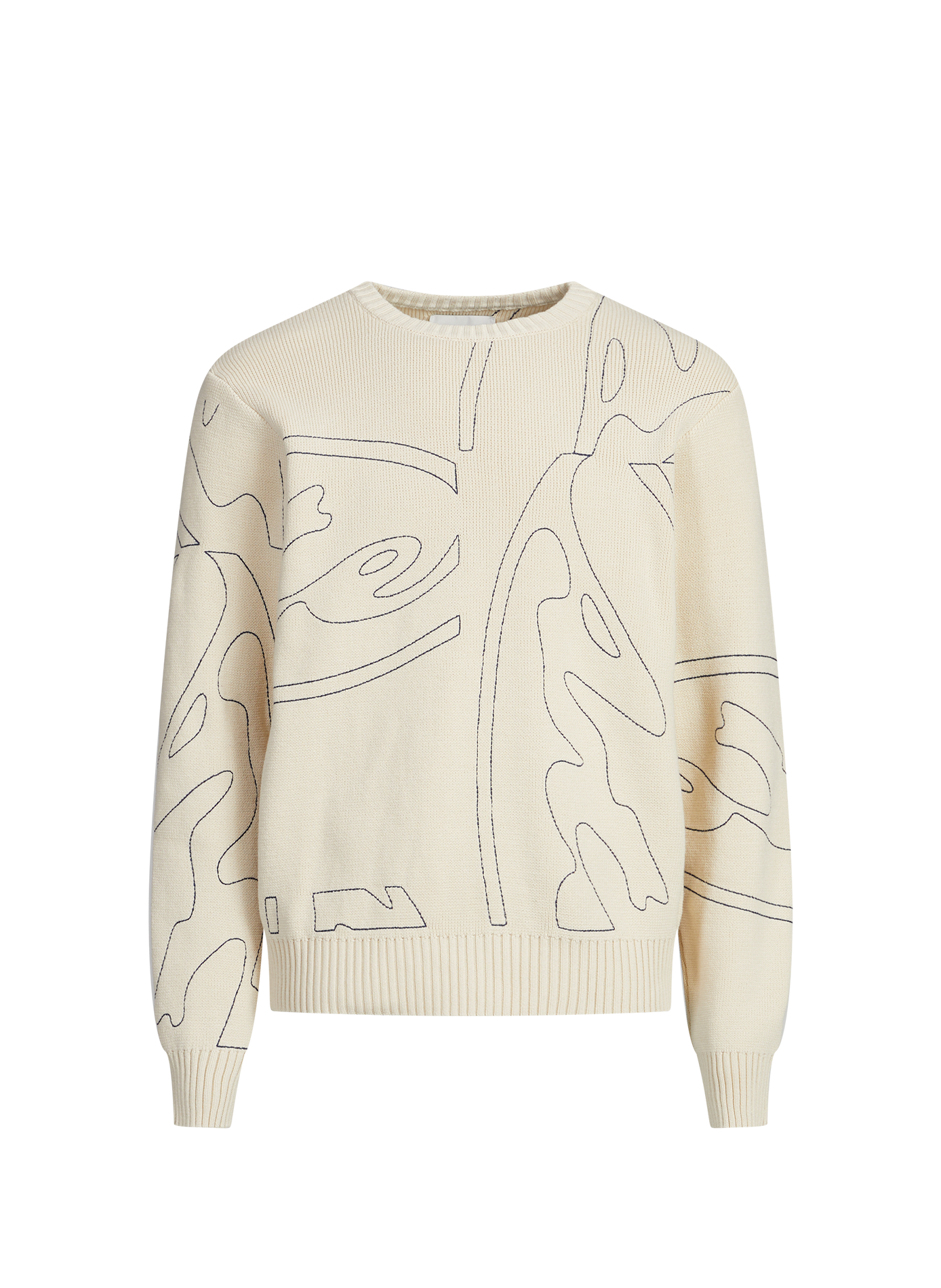 Ribbed round neck cotton sweater ARTE ANTWERP Beige