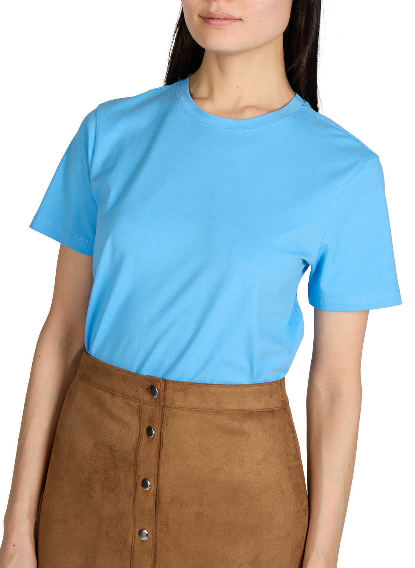 Round-neck Vinora T-shirt in blended cotton VILA Blue